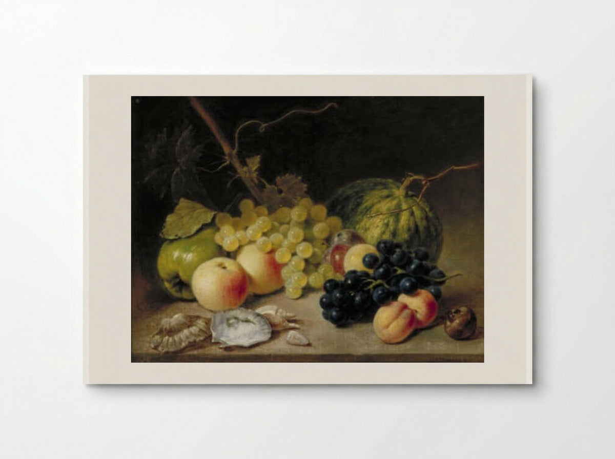Still Life with Fruit and Shells - Jean Augustin Daiwaille - Poster