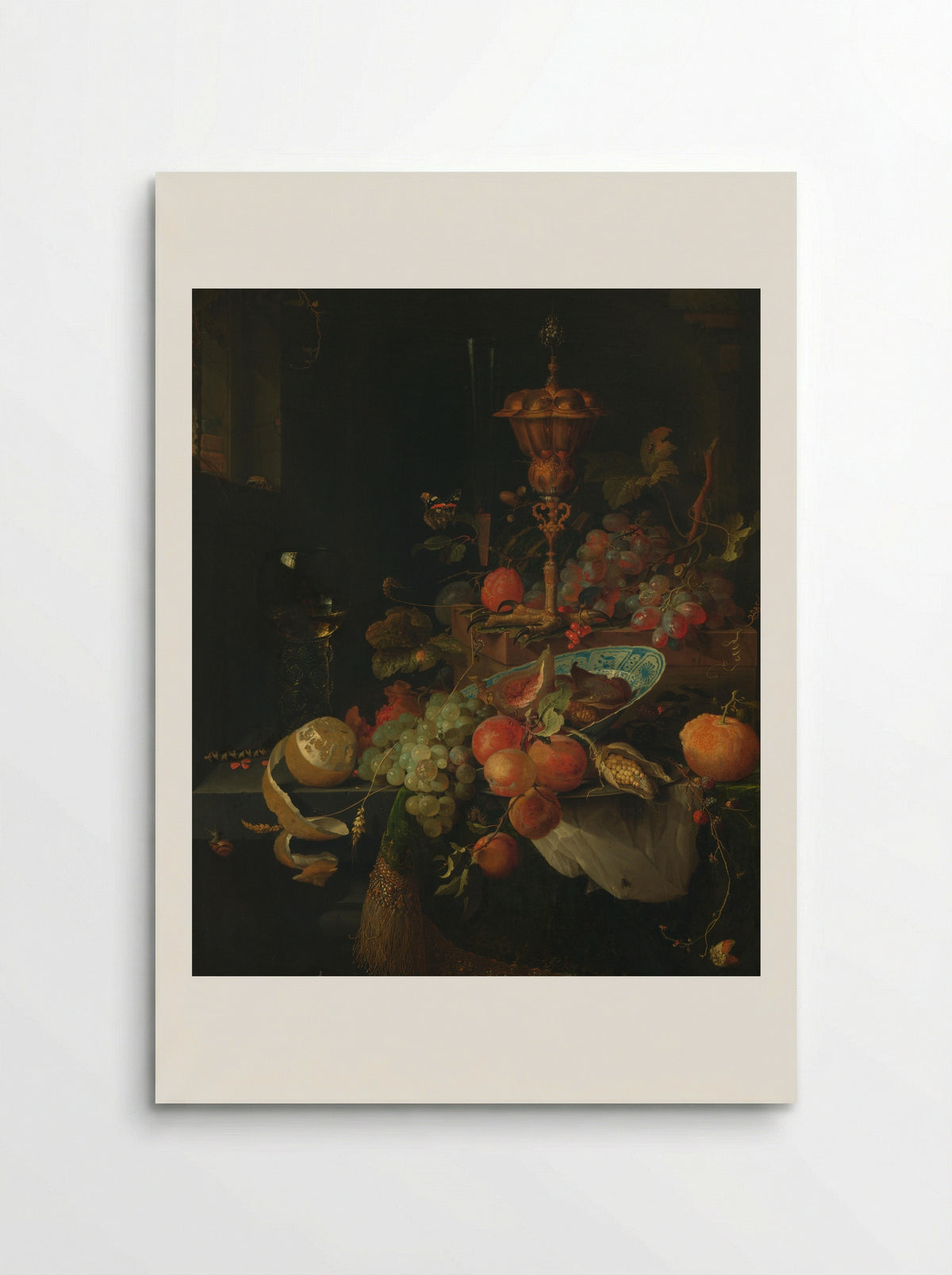 Still Life with Fruit and a Nautilus Cup - Abraham Mignon - Poster