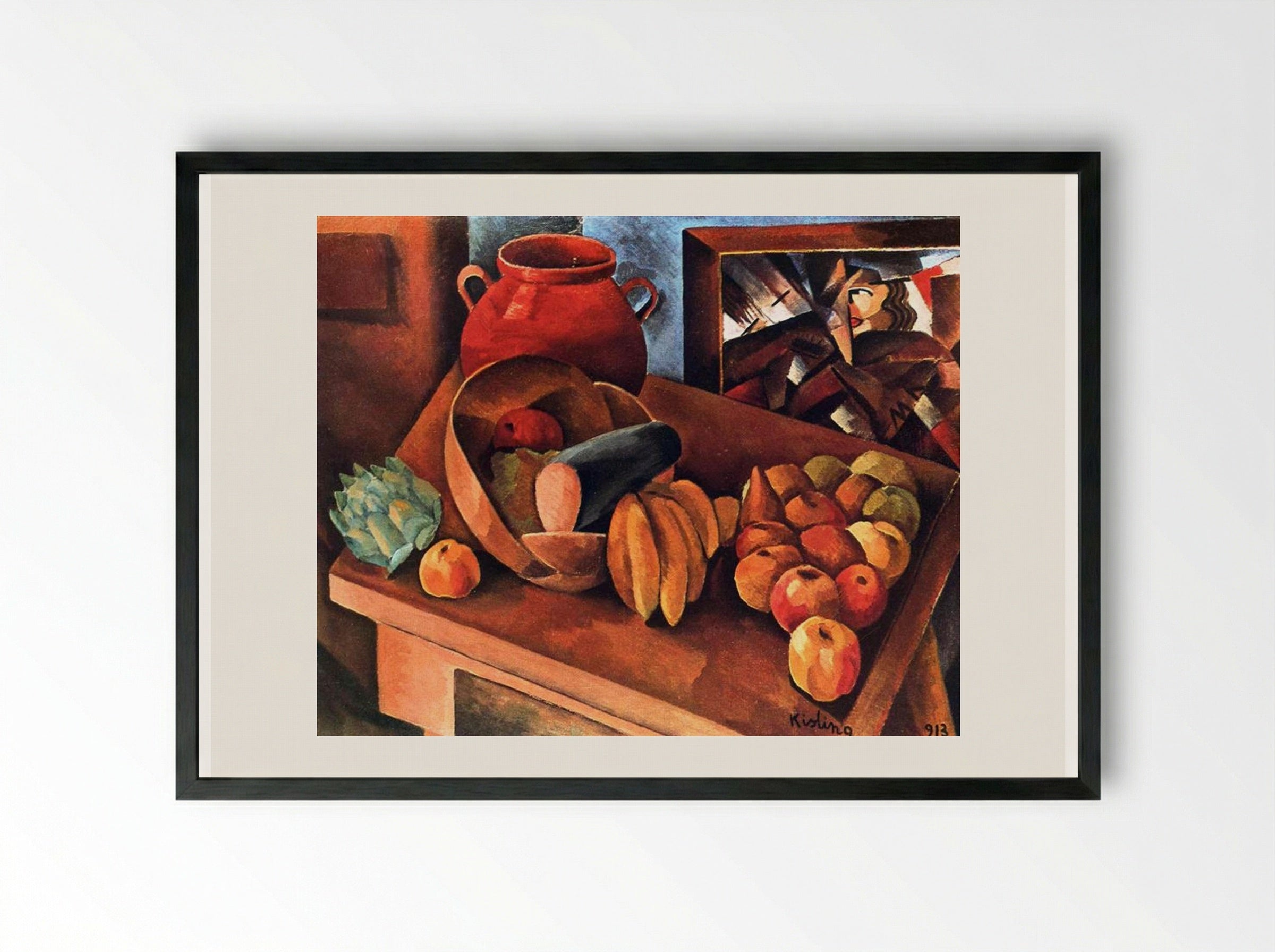 Still Life with Fruit - Moïse Kisling - Framed Print Black