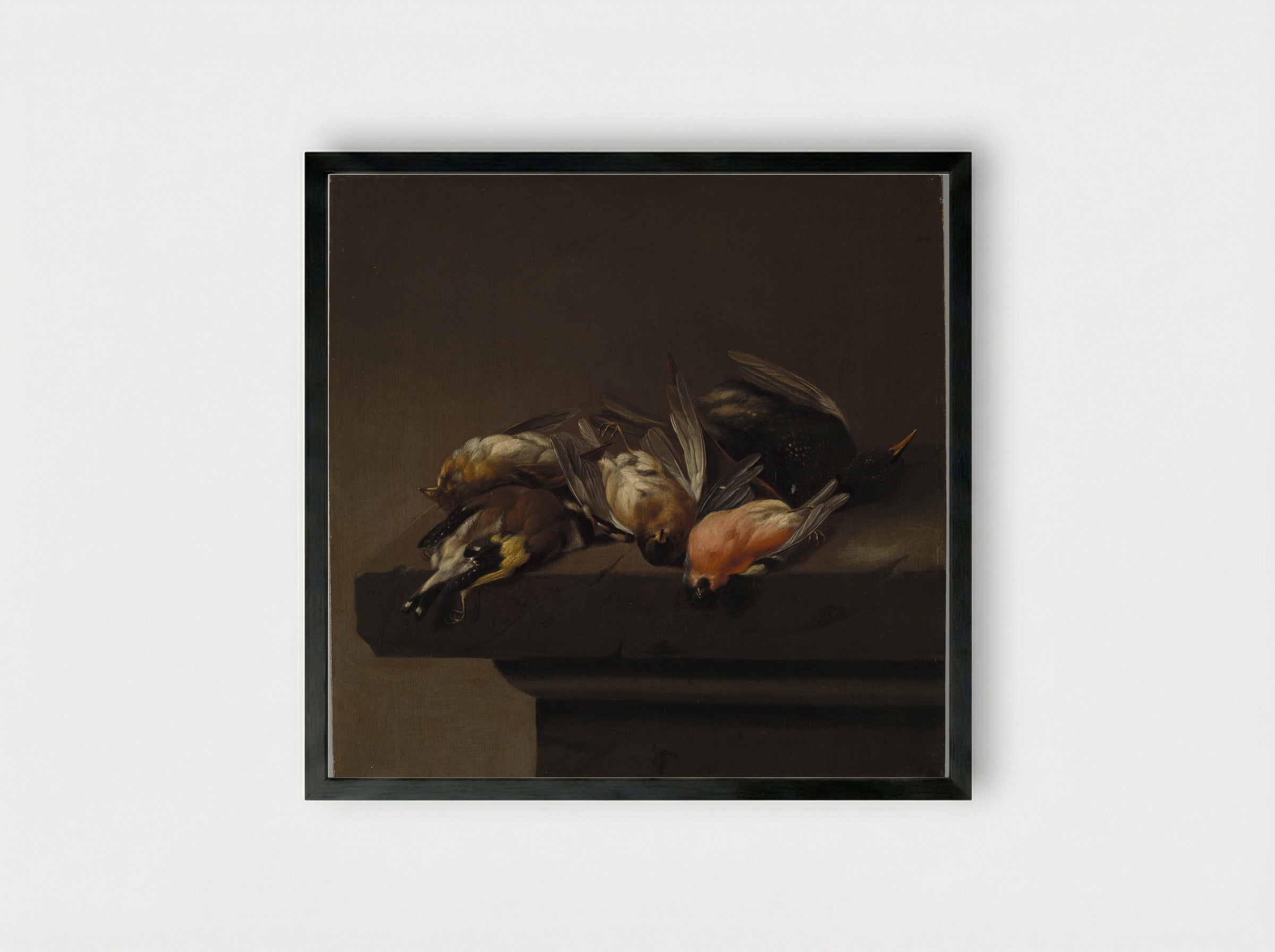 Still Life with Game Birds - Jan Vonck - Framed Print Black