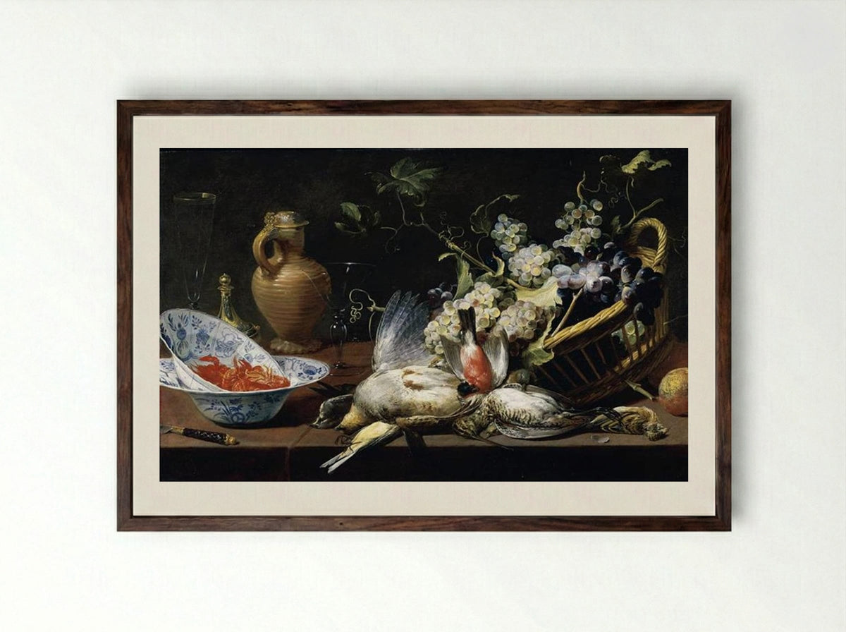 Still Life with Game and Fruit - Frans Snyders - Framed Print Dark Wood