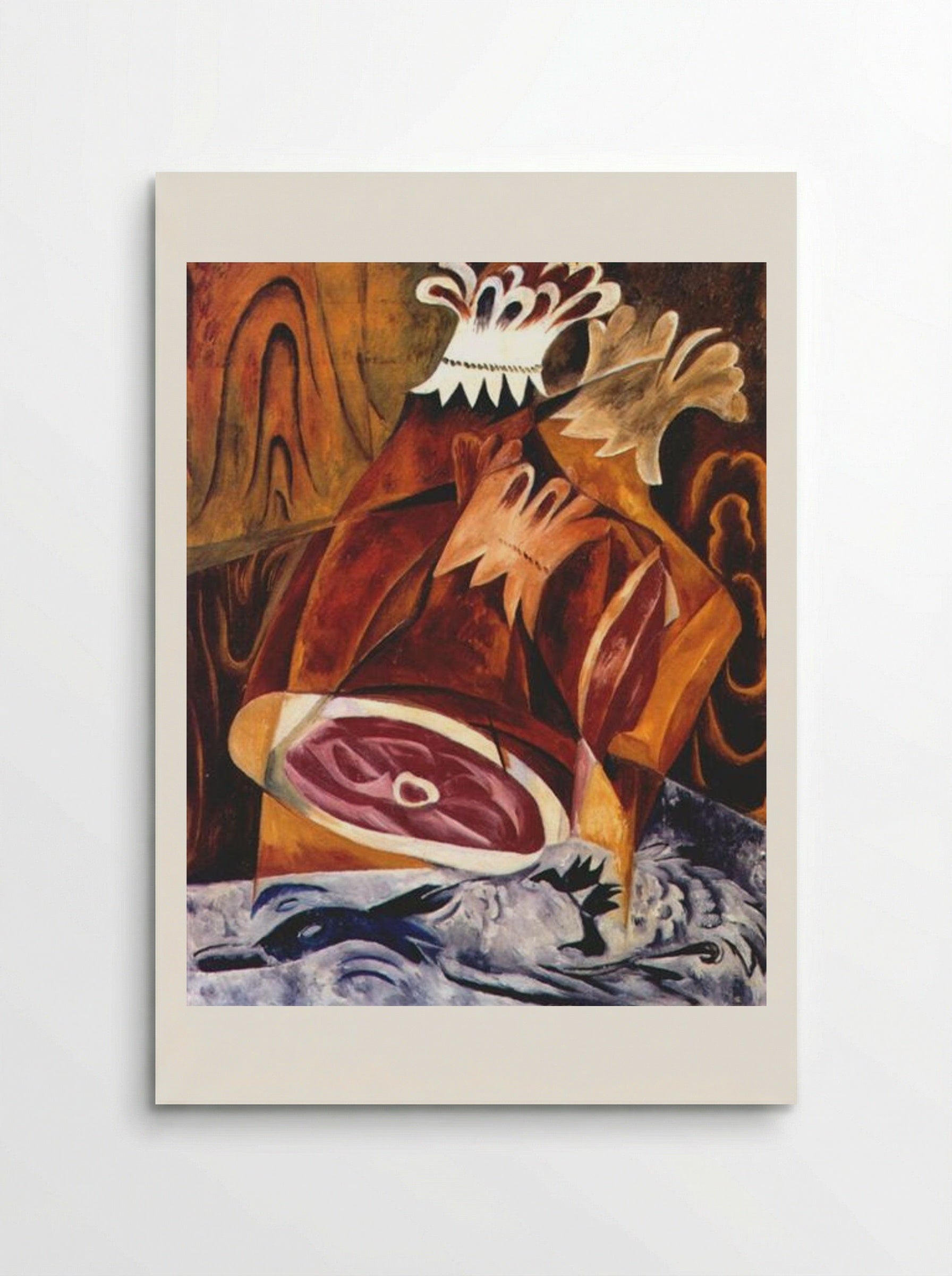 Still Life with Ham - Natalia Goncharova - Poster