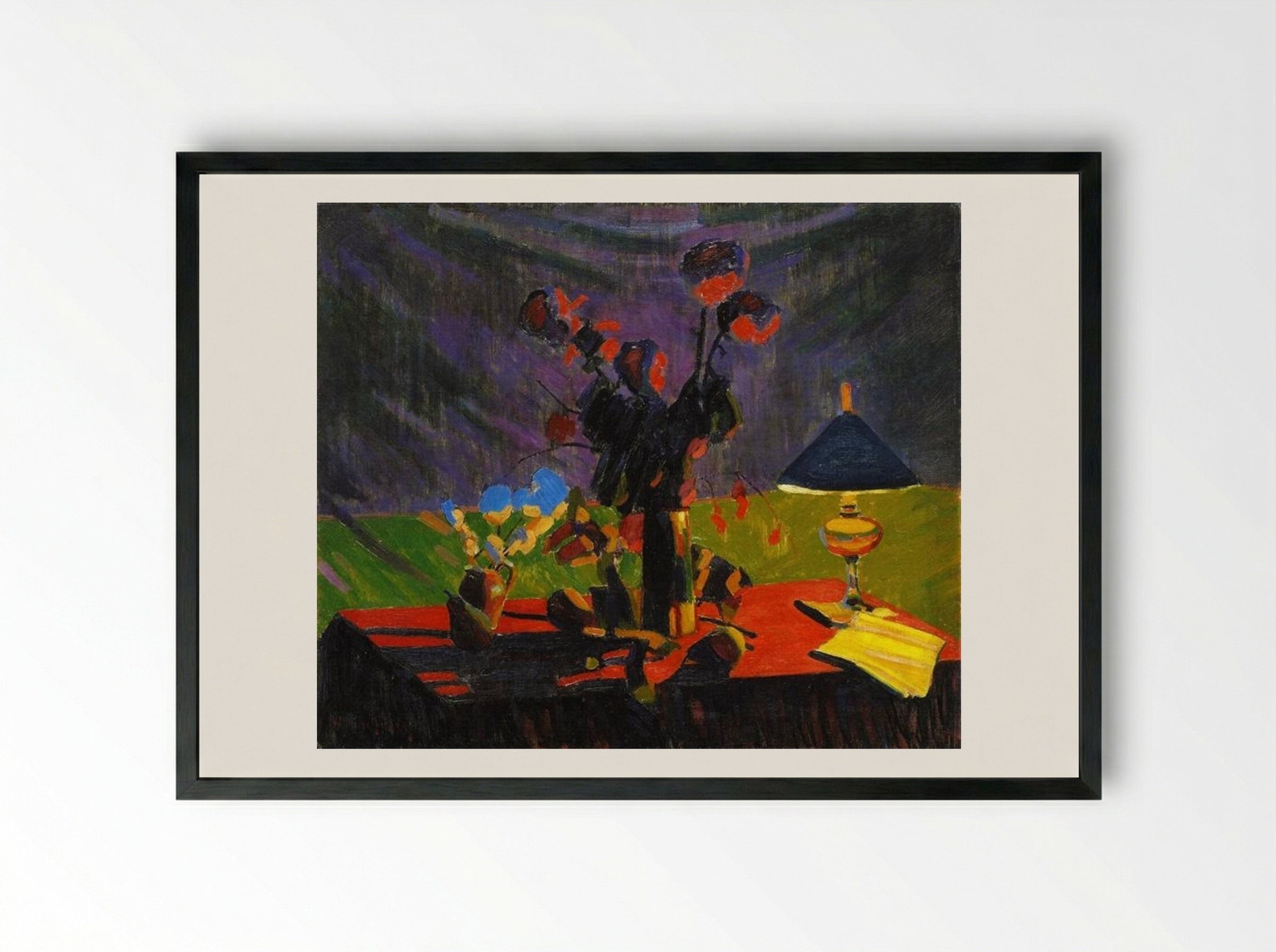 Still Life with Lamp - Auguste Herbin - Framed Print Black