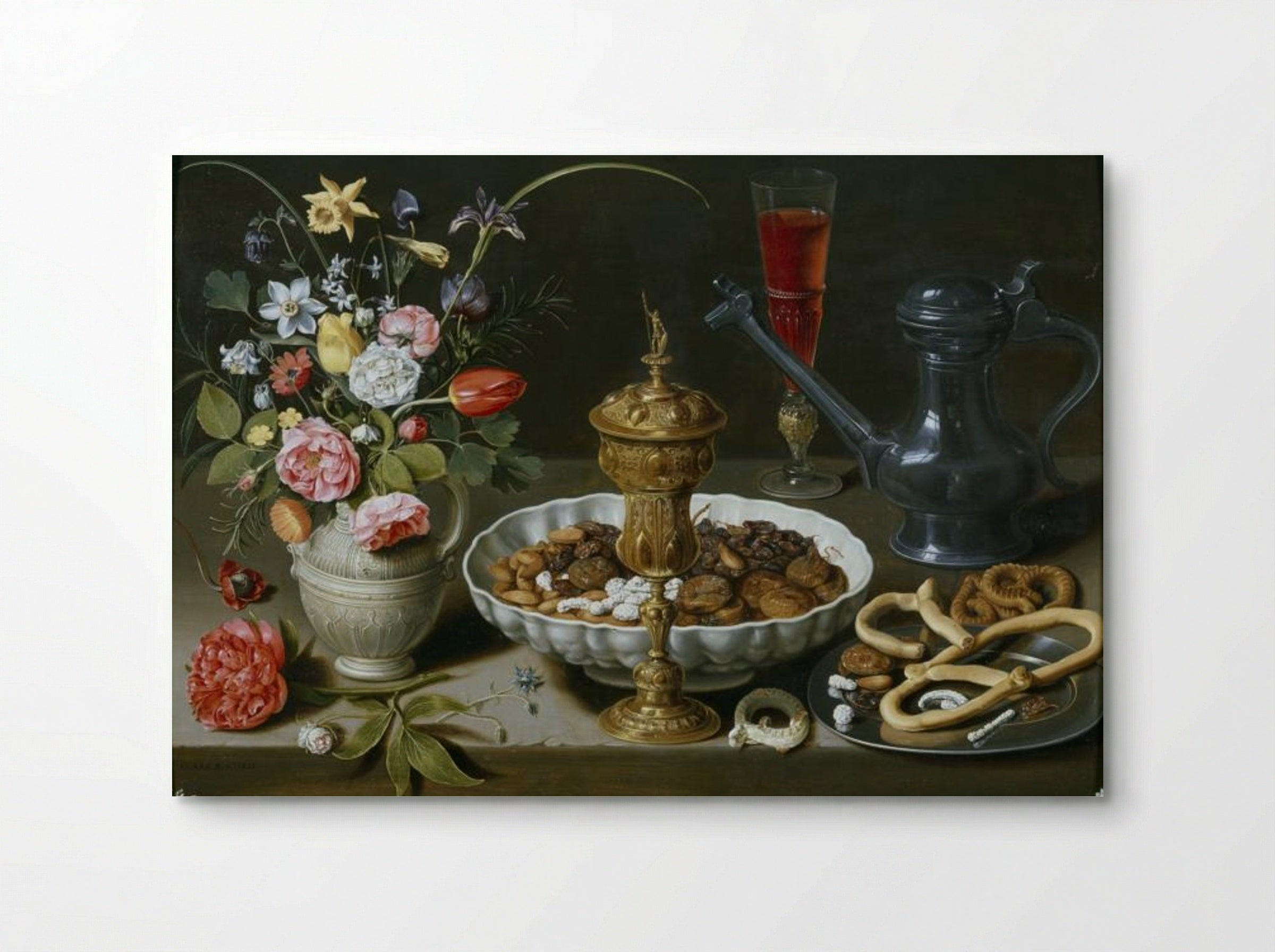 Still Life with Nuts, Candy and Flowers - Clara Peeters - Poster
