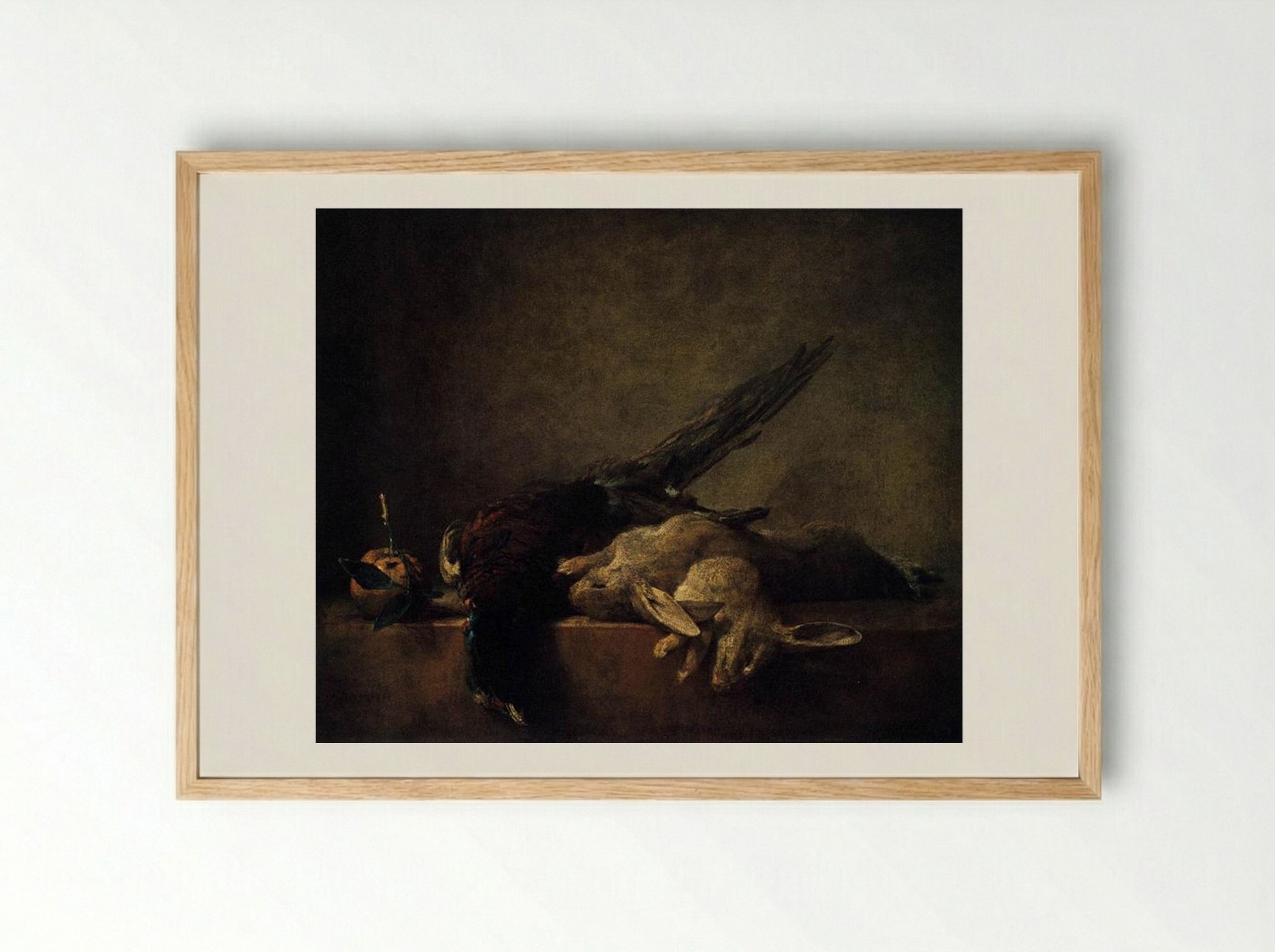Still Life with Pheasant - Jean-Baptiste-Simeon Chardin - Framed Print Wood