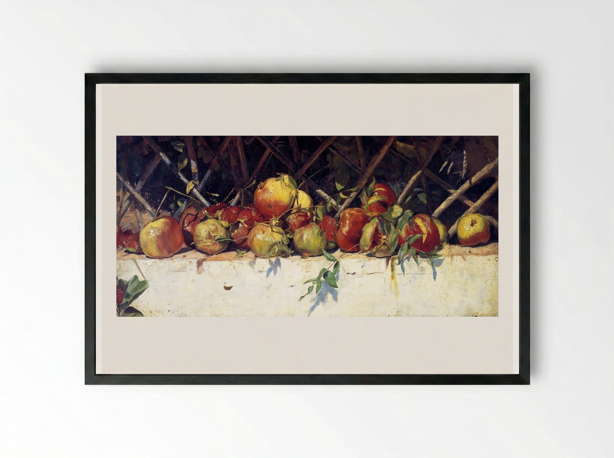 Still Life with Pomegranates - Tom Roberts - Framed Print Black