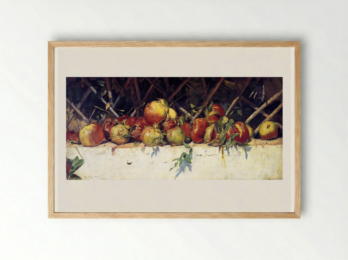 Still Life with Pomegranates - Tom Roberts - Framed Print Wood