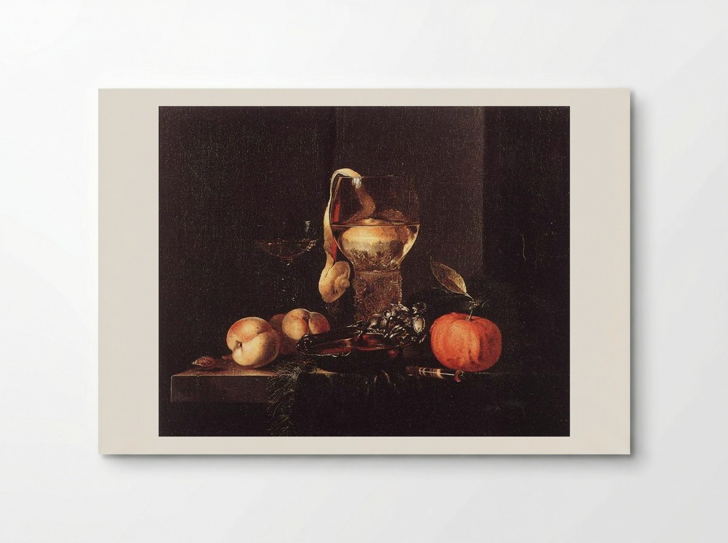 Still-Life with Silver Bowl, Glasses, and Fruit - Willem Kalf - Poster