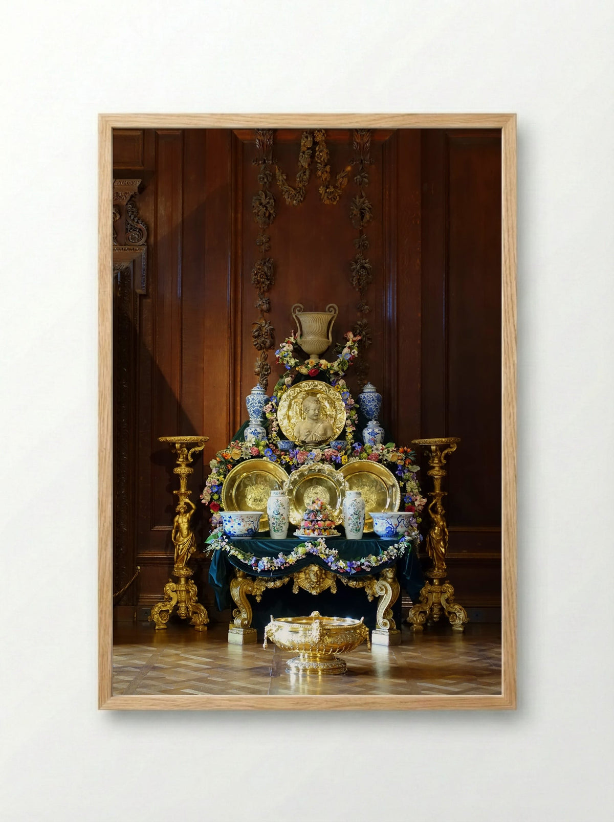 Still Life with Silver - Alexandre-François Desportes - Framed Print Wood