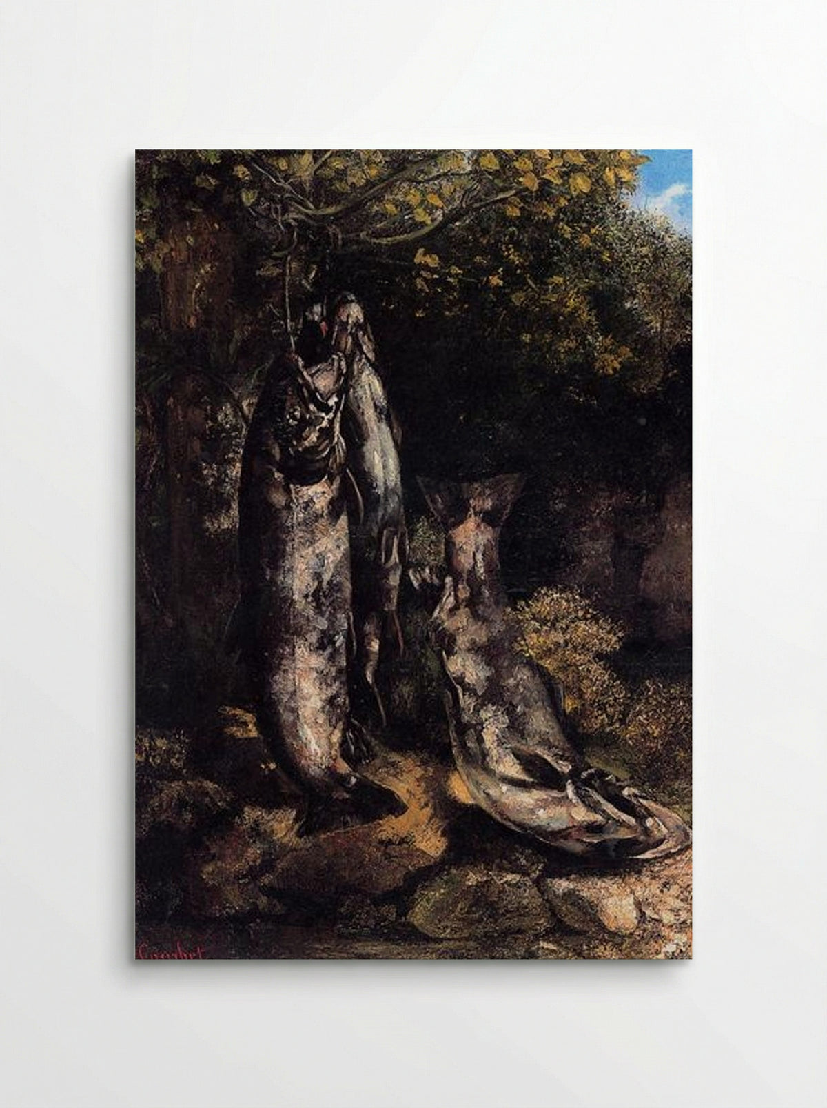 Still Life with Three Trout from the Loue River - Gustave Courbet - Poster