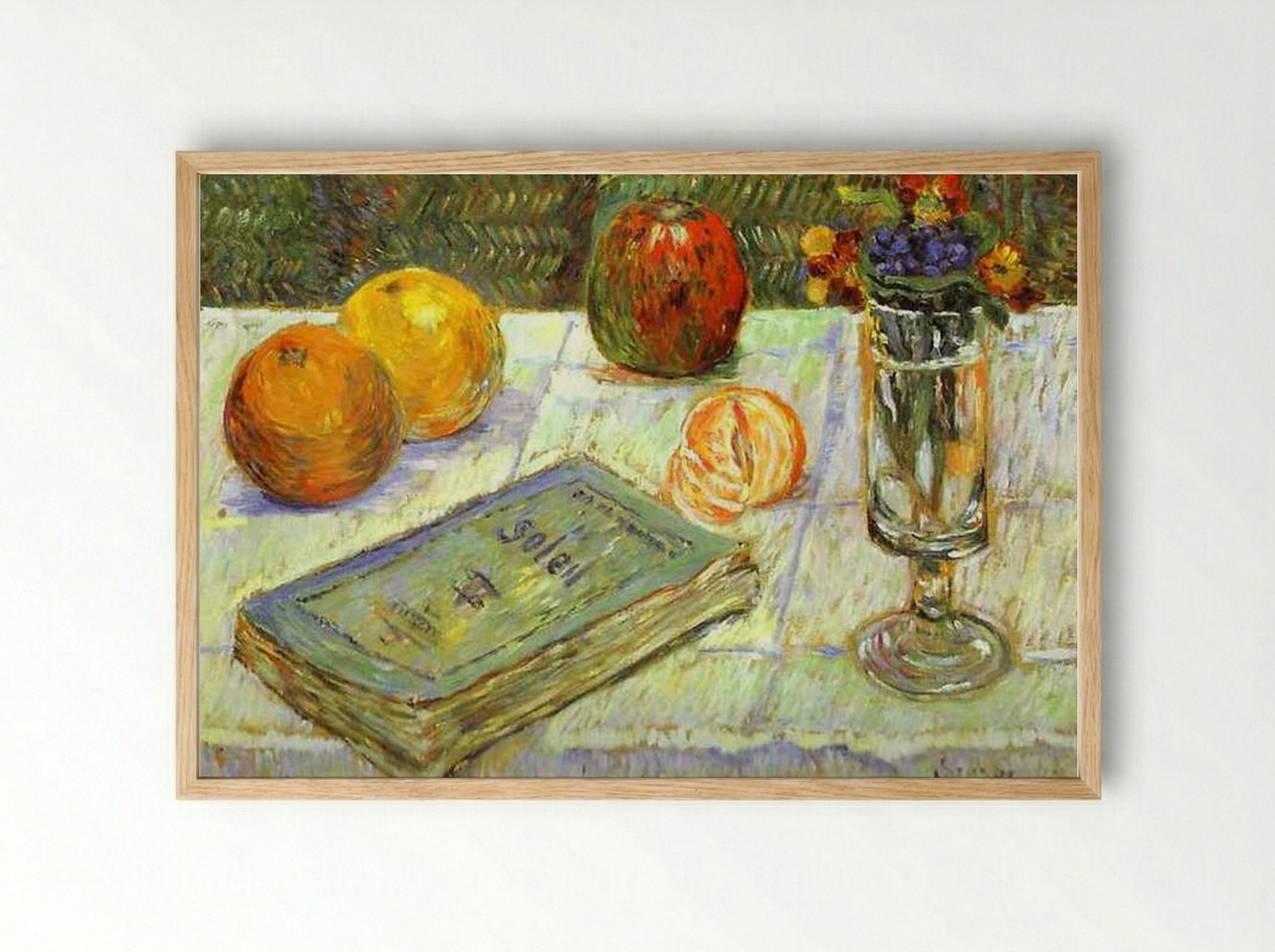 Still Life with a Book - Paul Signac - Framed Print Wood