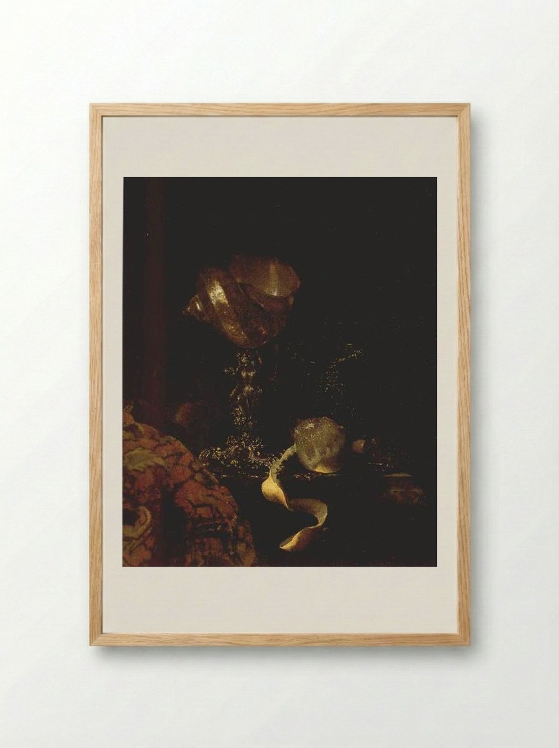 Still Life with a Nautilus Cup - Willem Kalf - Framed Print Wood