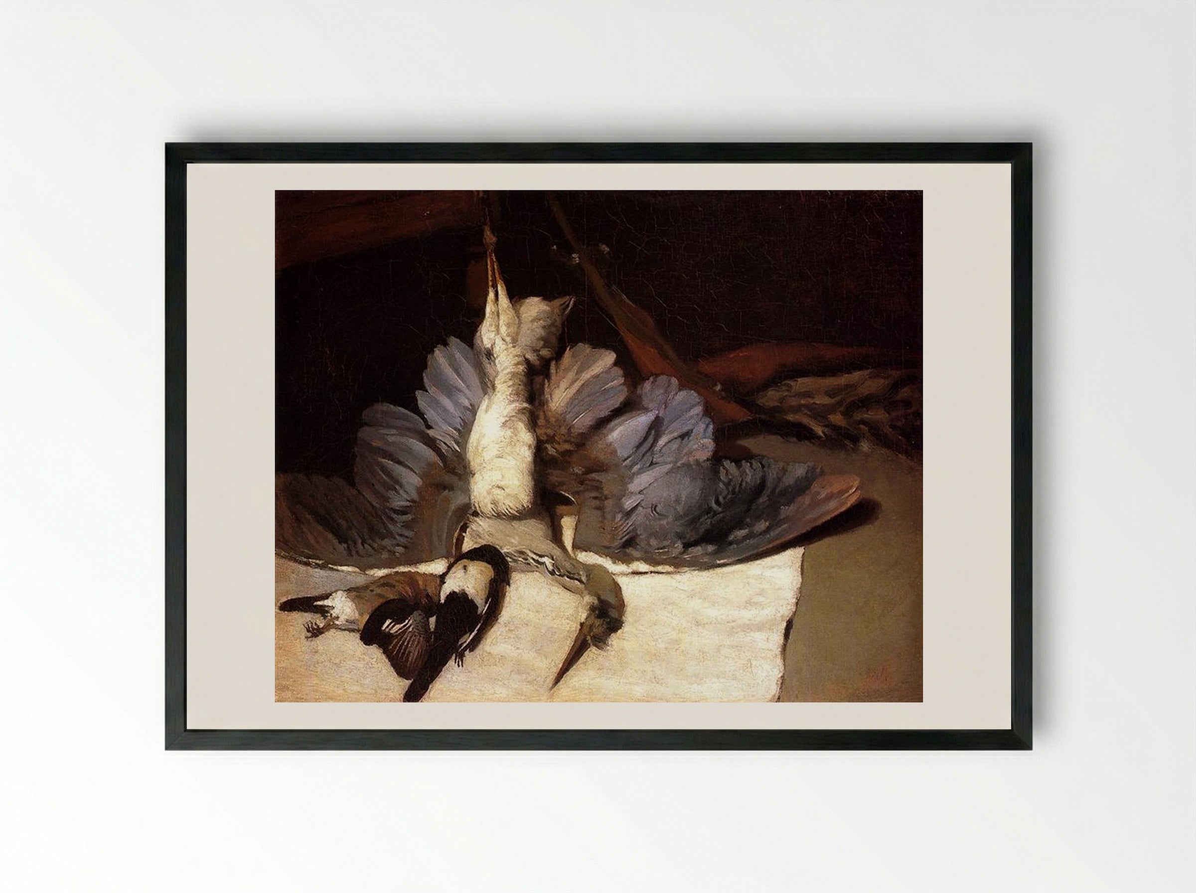 Still Life: Heron with Spread Wings - Alfred Sisley - Framed Print Black