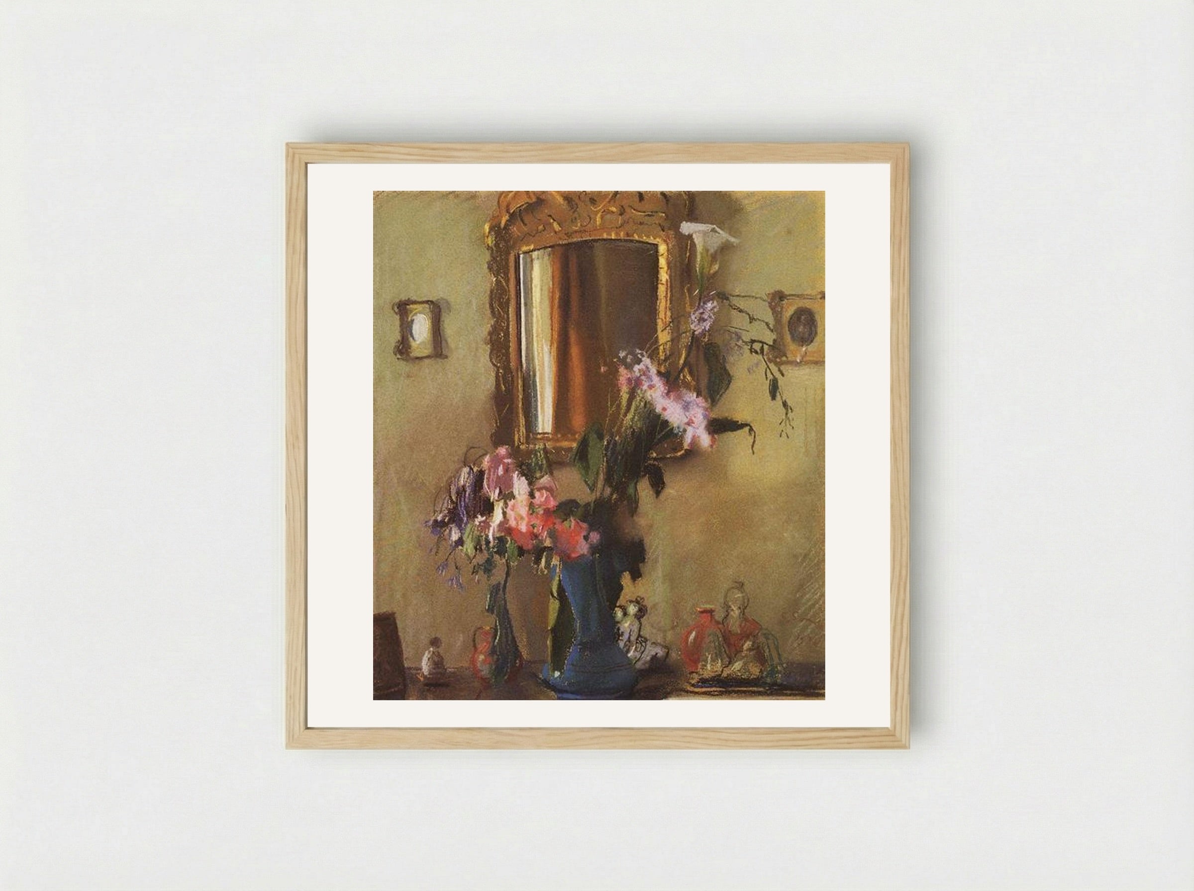 Still Life. Interior - Konstantin Somov - Framed Print Wood