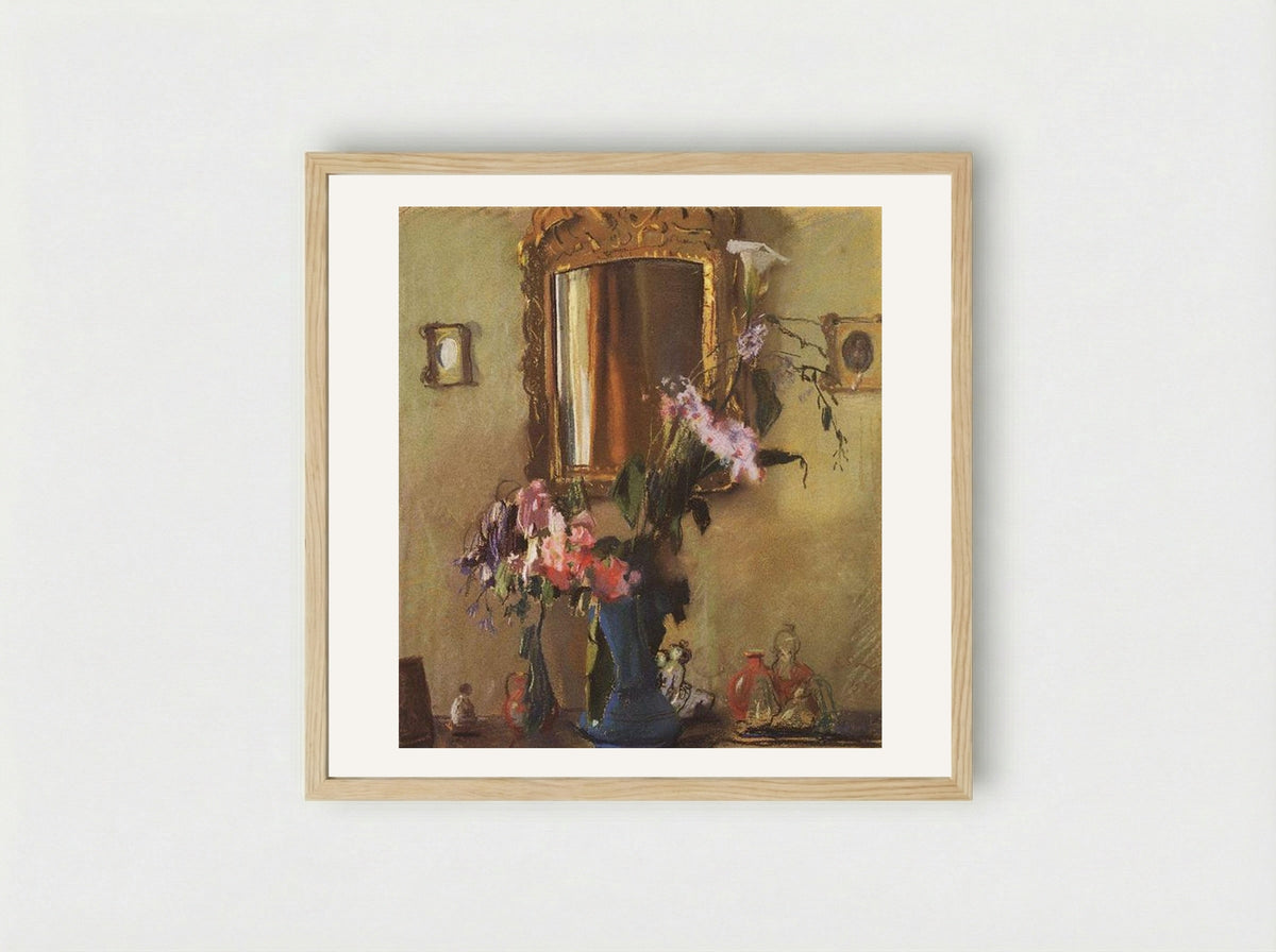 Still Life. Interior - Konstantin Somov - Framed Print Wood