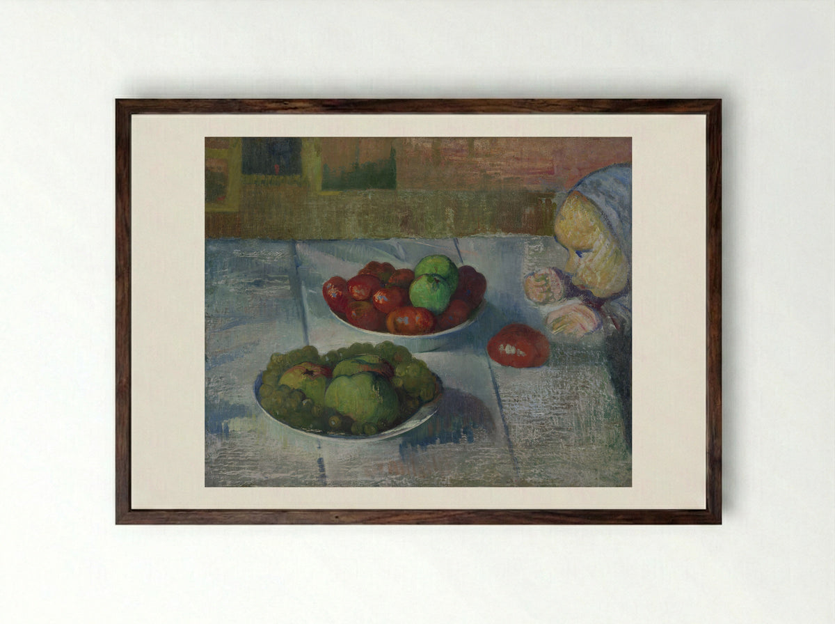 Still life with a profile of Mimi - Meijer de Haan - Framed Print Dark Wood
