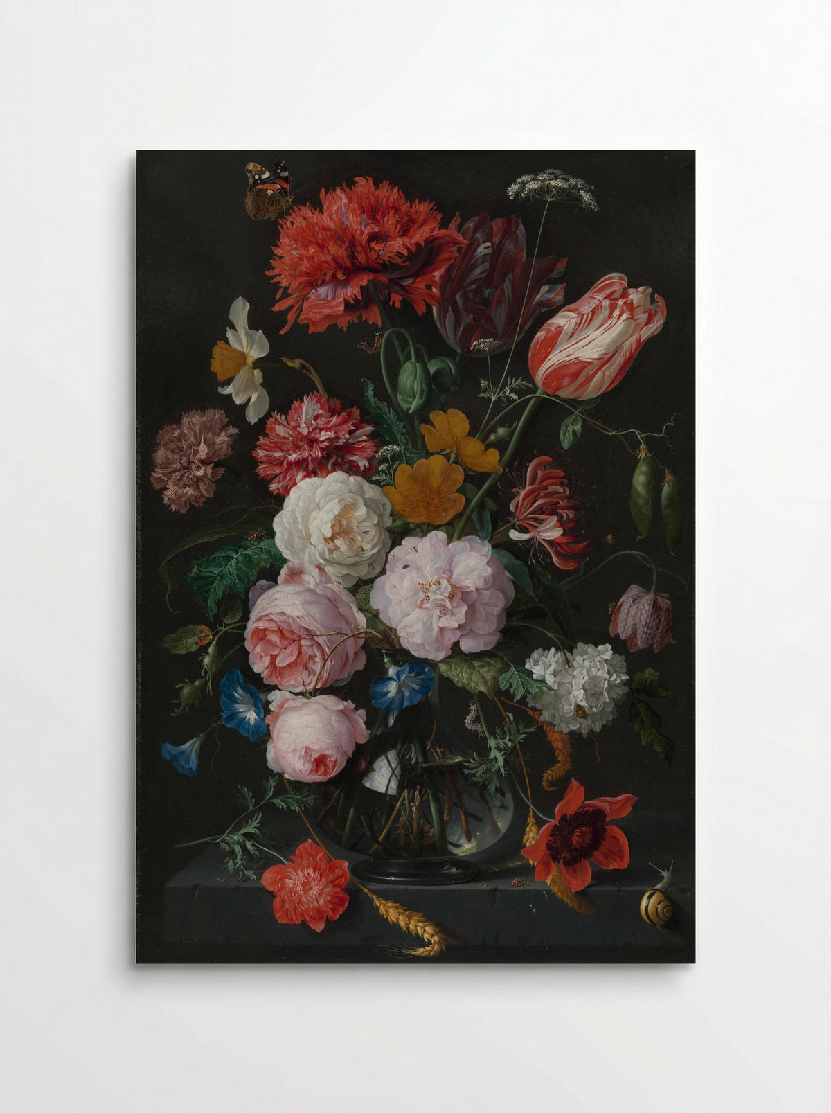 Stilleven met bloemen in een glazen vaas - Jan Davidsz. de Heem - Poster