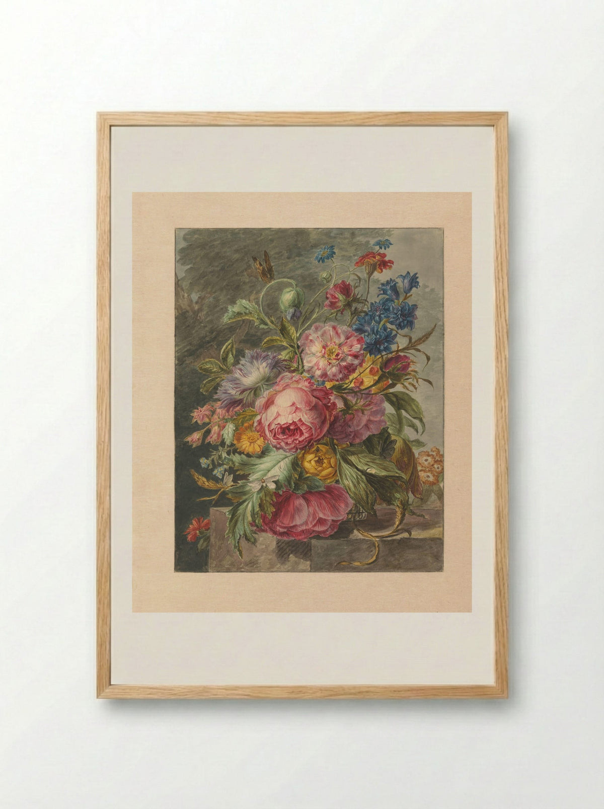 Stilleven met bloemen - Jan Evert Morel (I) - Framed Print Wood