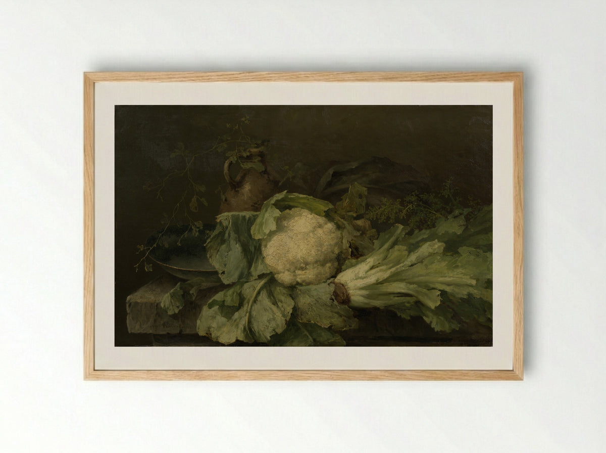 Stilleven met bloemkool - Margaretha Roosenboom - Framed Print Wood