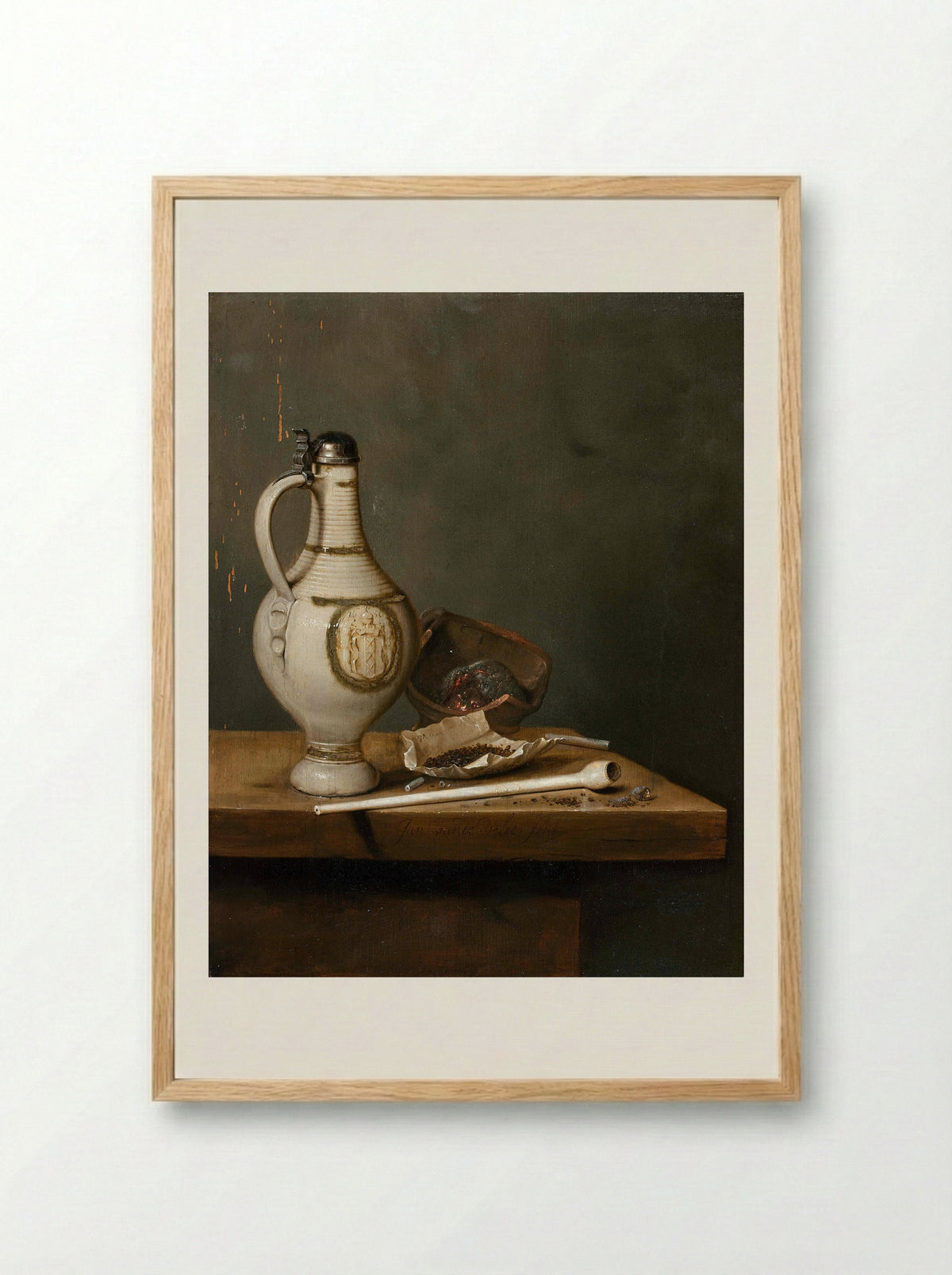Stilleven met roemer, bierglas en pijp - Jan Jansz van de Velde (III) - Framed Print Wood
