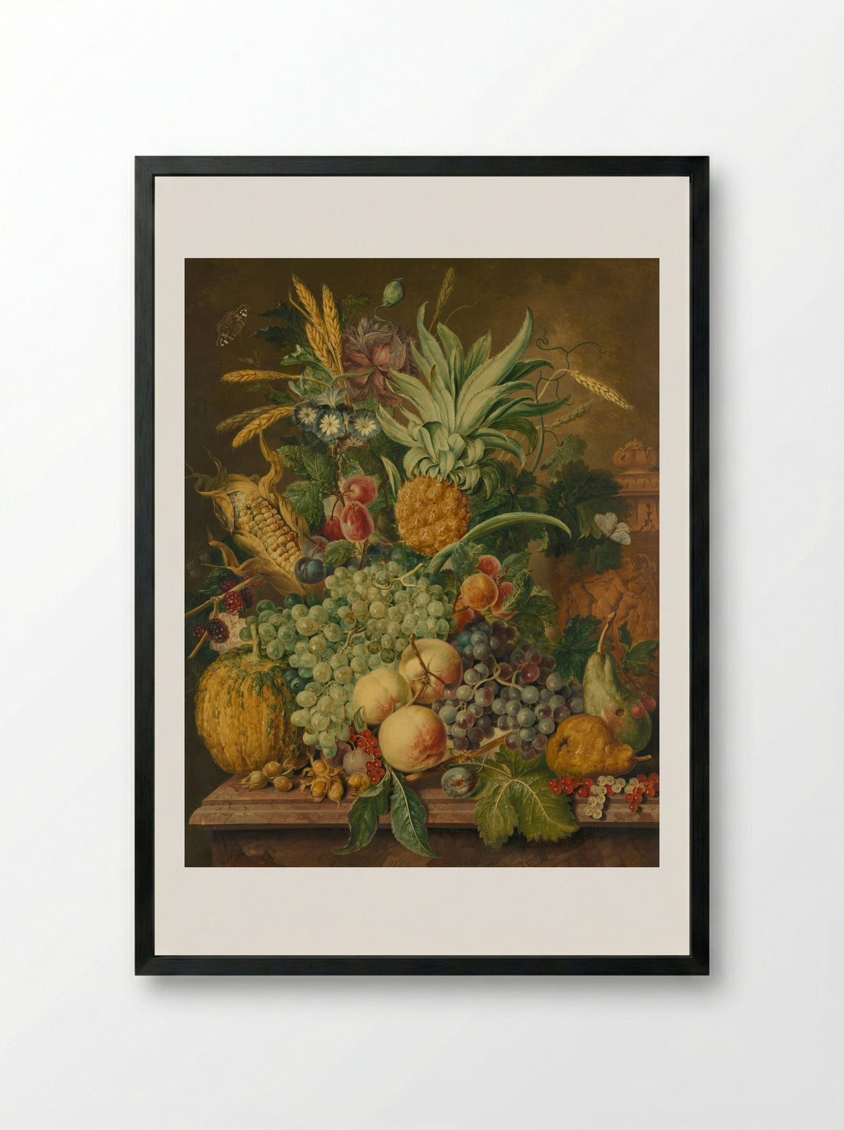 Stilleven met vruchten - Jacobus Linthorst - Framed Print Black