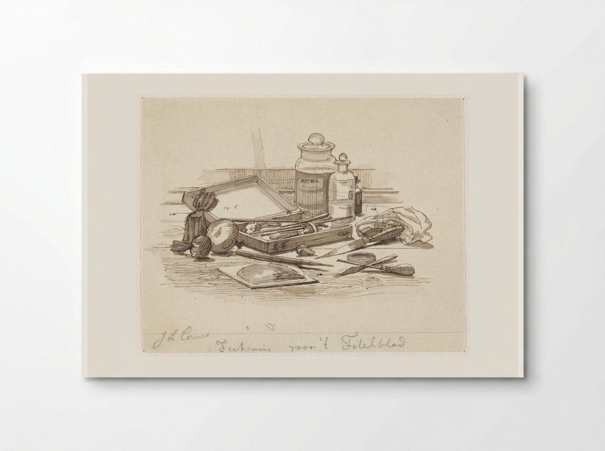 Stilleven van grafische attributen - Jacobus Ludovicus Cornet - Poster