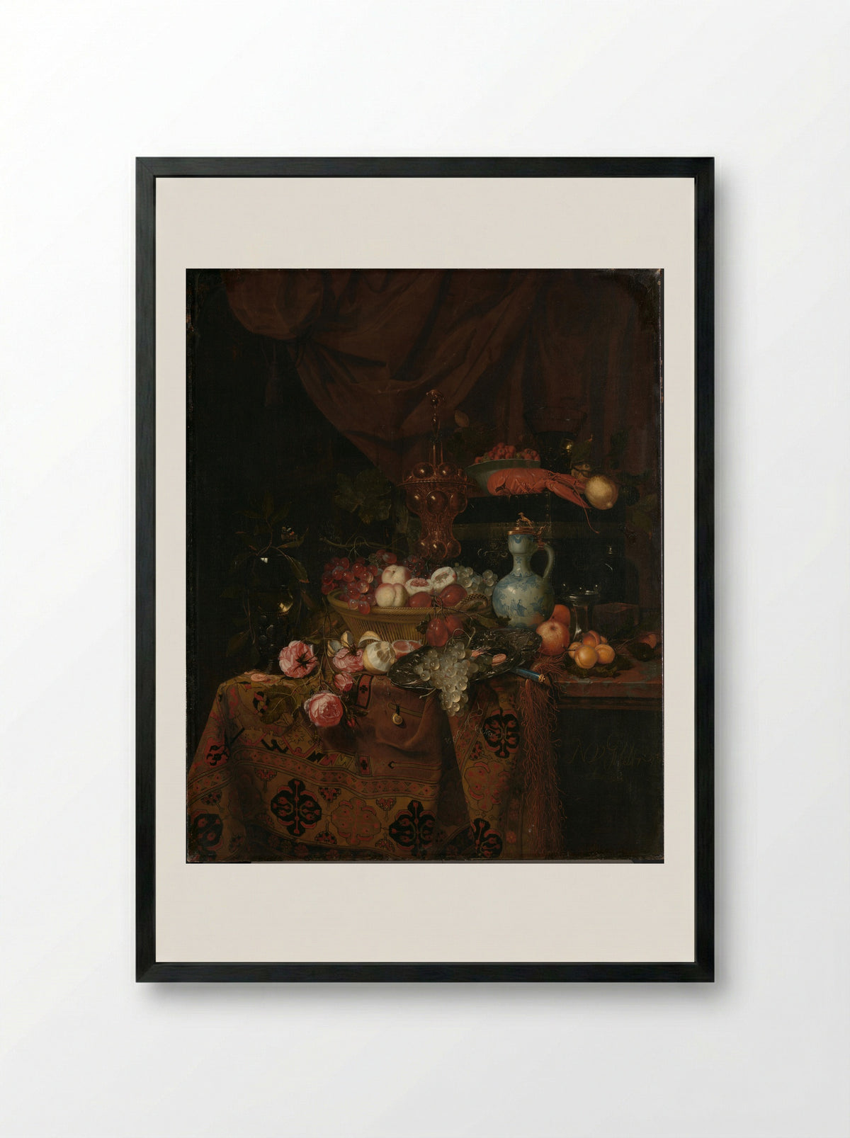 Stilleven - Nicolaes van Gelder - Framed Print Black