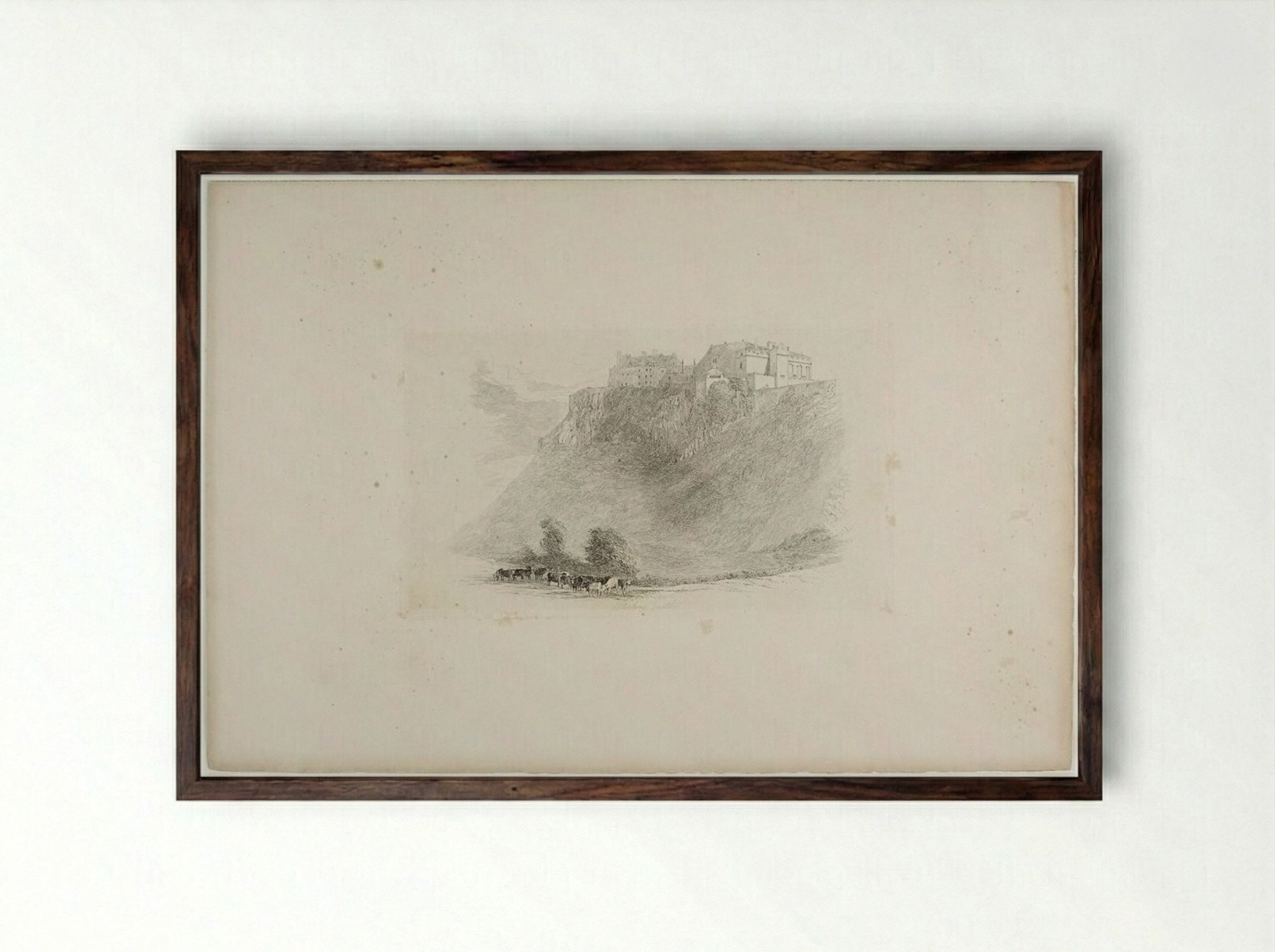 Stirling Castle - J. L. Cranstone - Framed Print Dark Wood