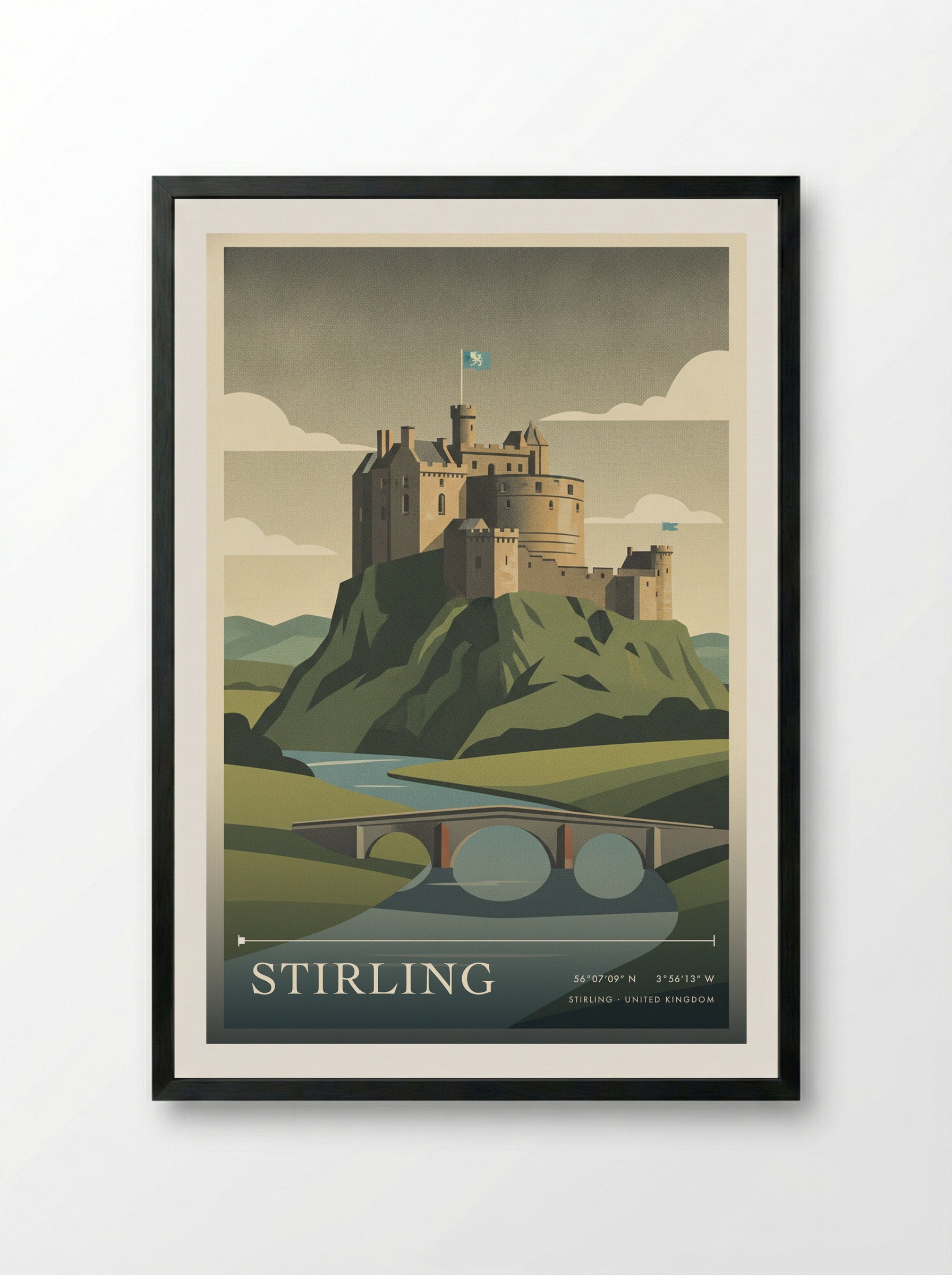 Stirling United Kingdom Travel Poster - Framed Print Black