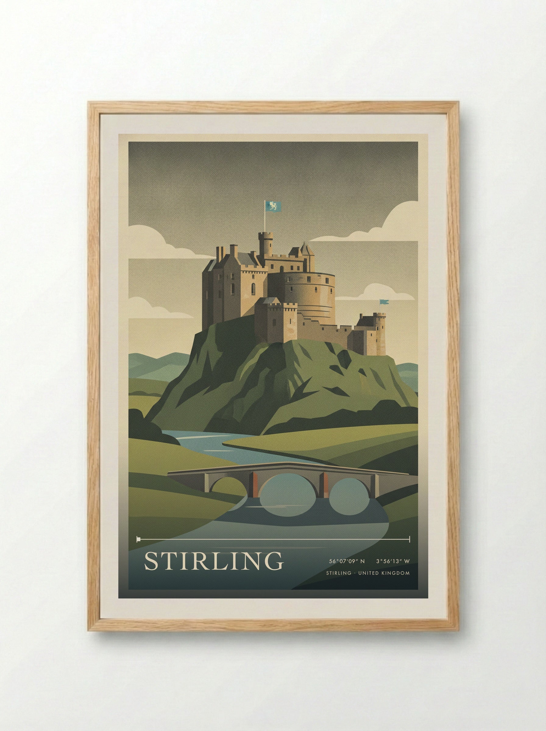 Stirling United Kingdom Travel Poster - Framed Print Wood
