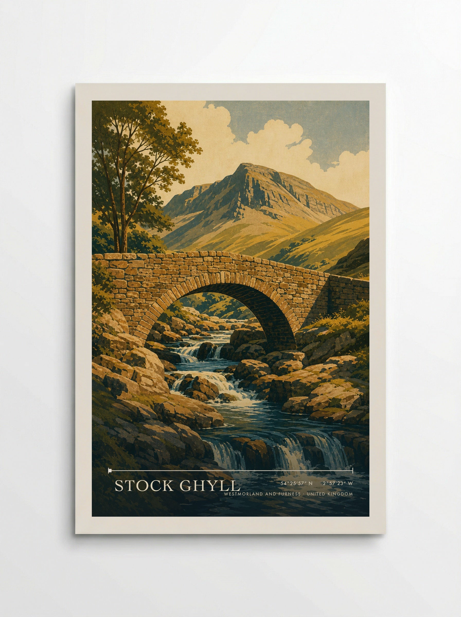 Stock Ghyll Westmorland and Furness United Kingdom Travel Poster - Poster