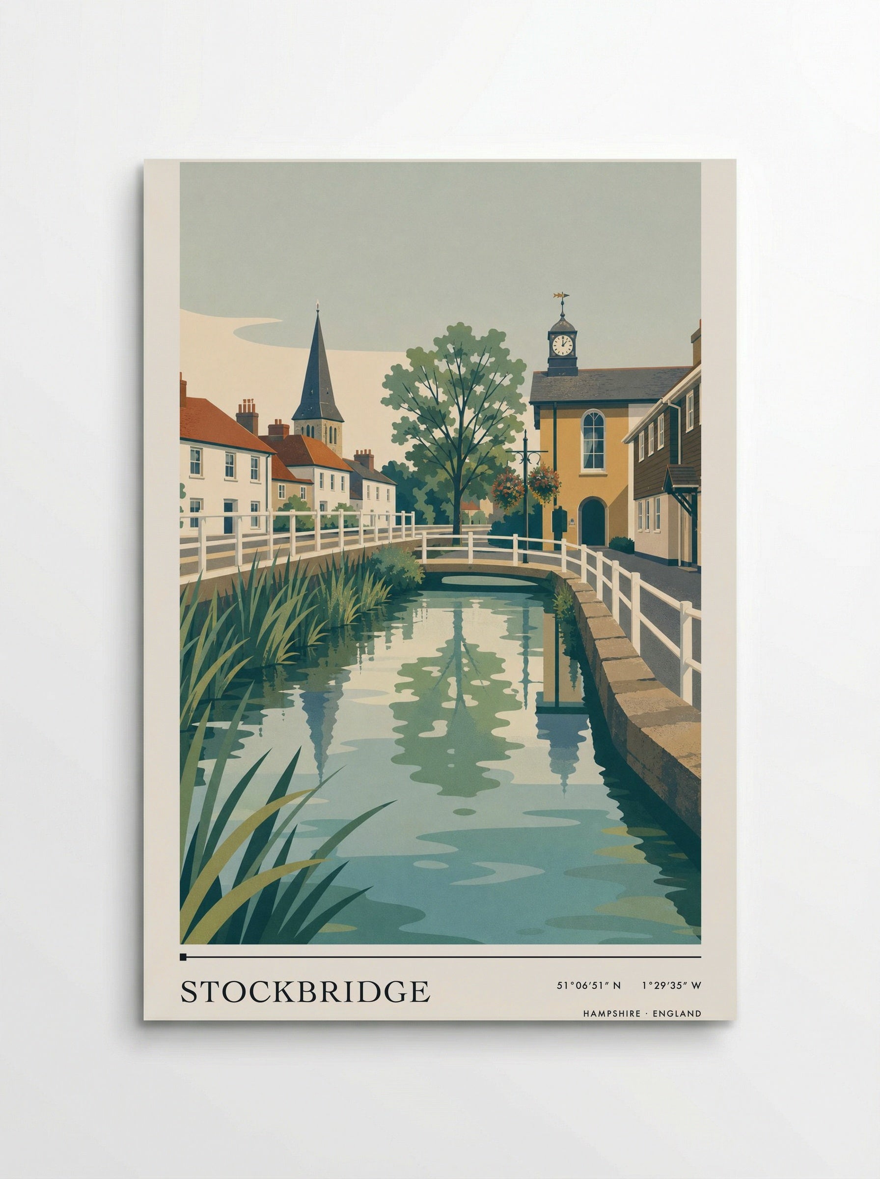 Stockbridge Hampshire England Travel Poster - Poster