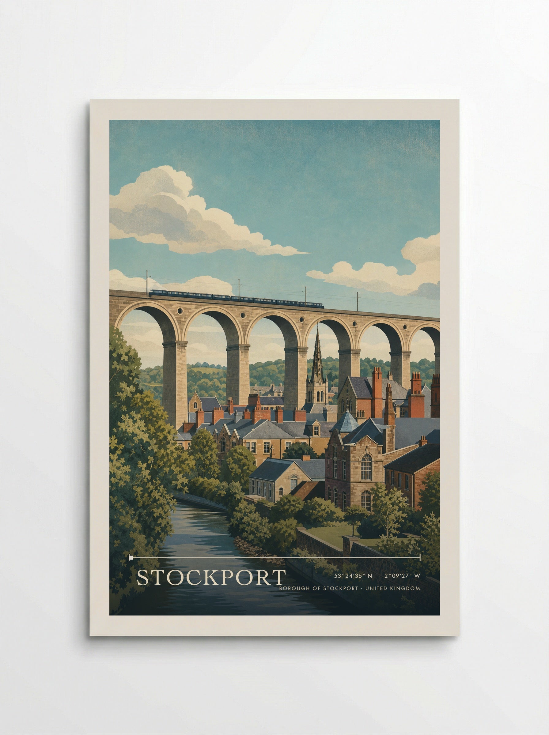 Stockport Borough of Stockport United Kingdom Travel Poster - Poster
