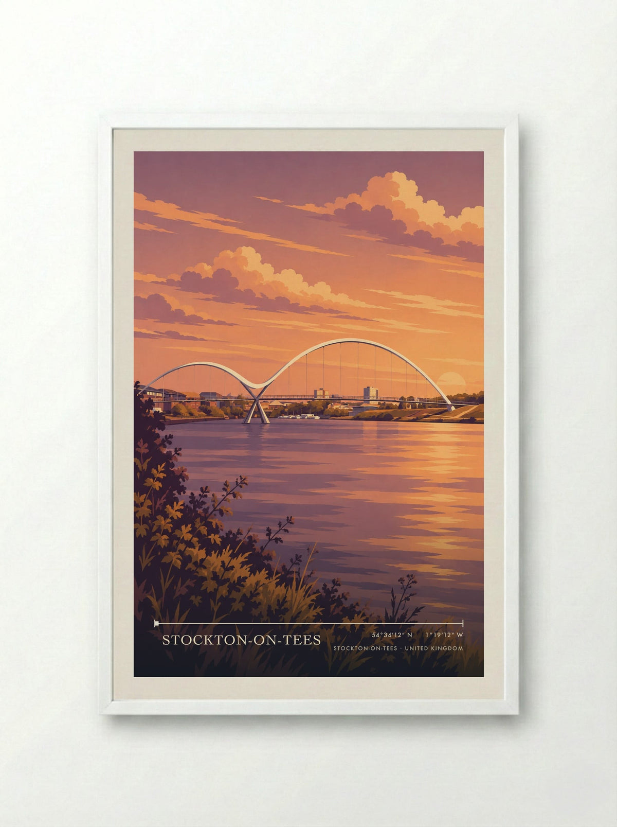 Stockton-on-Tees | Travel Poster - Framed Print White