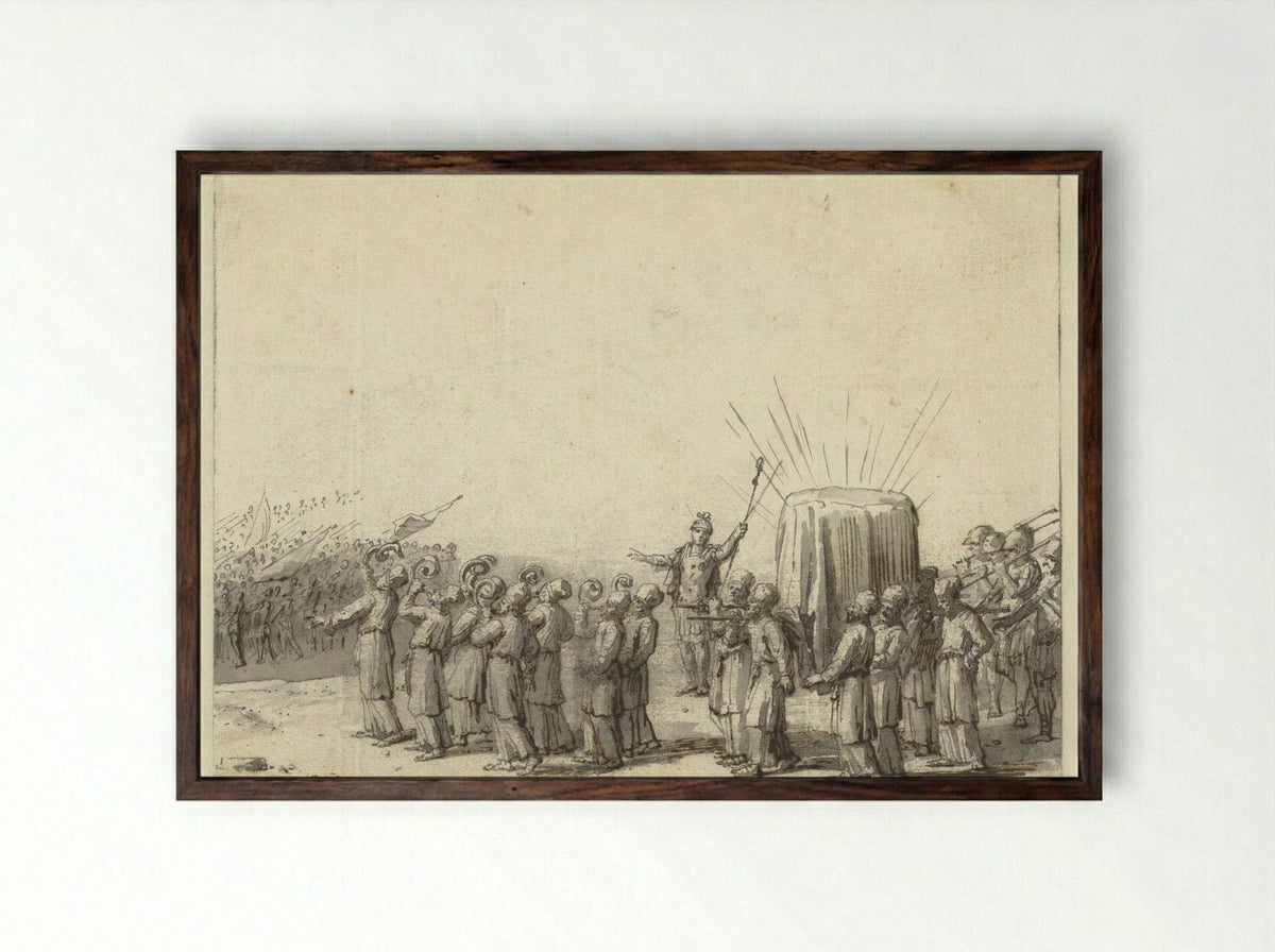 Stoet met de Ark des Verbonds - Caspar Luyken - Framed Print Dark Wood