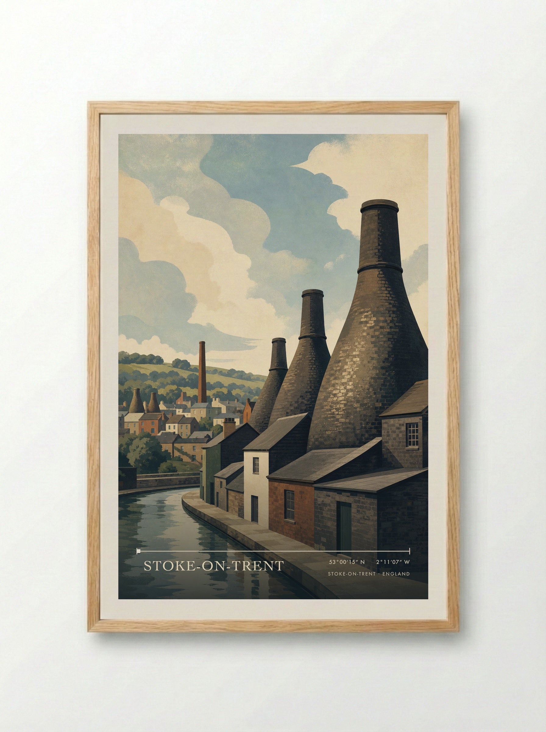 Stoke-on-Trent England Travel Poster - Framed Print Wood