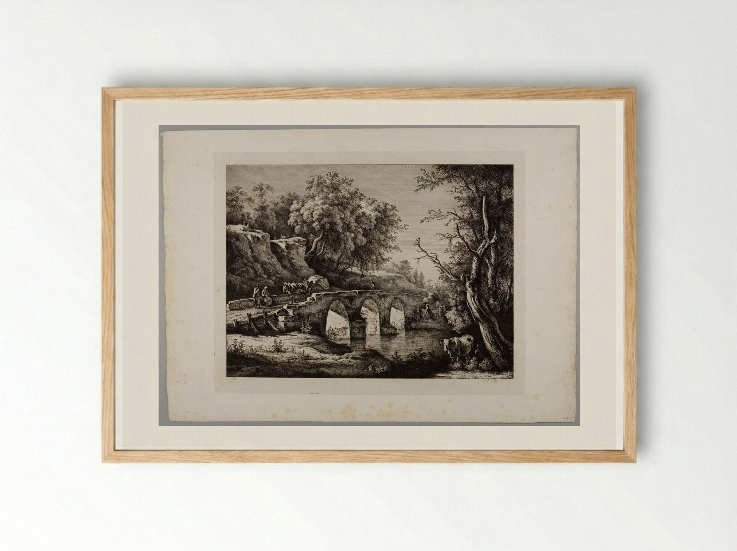 Stone Bridge - Jean-Jacques de Boissieu - Framed Print Wood