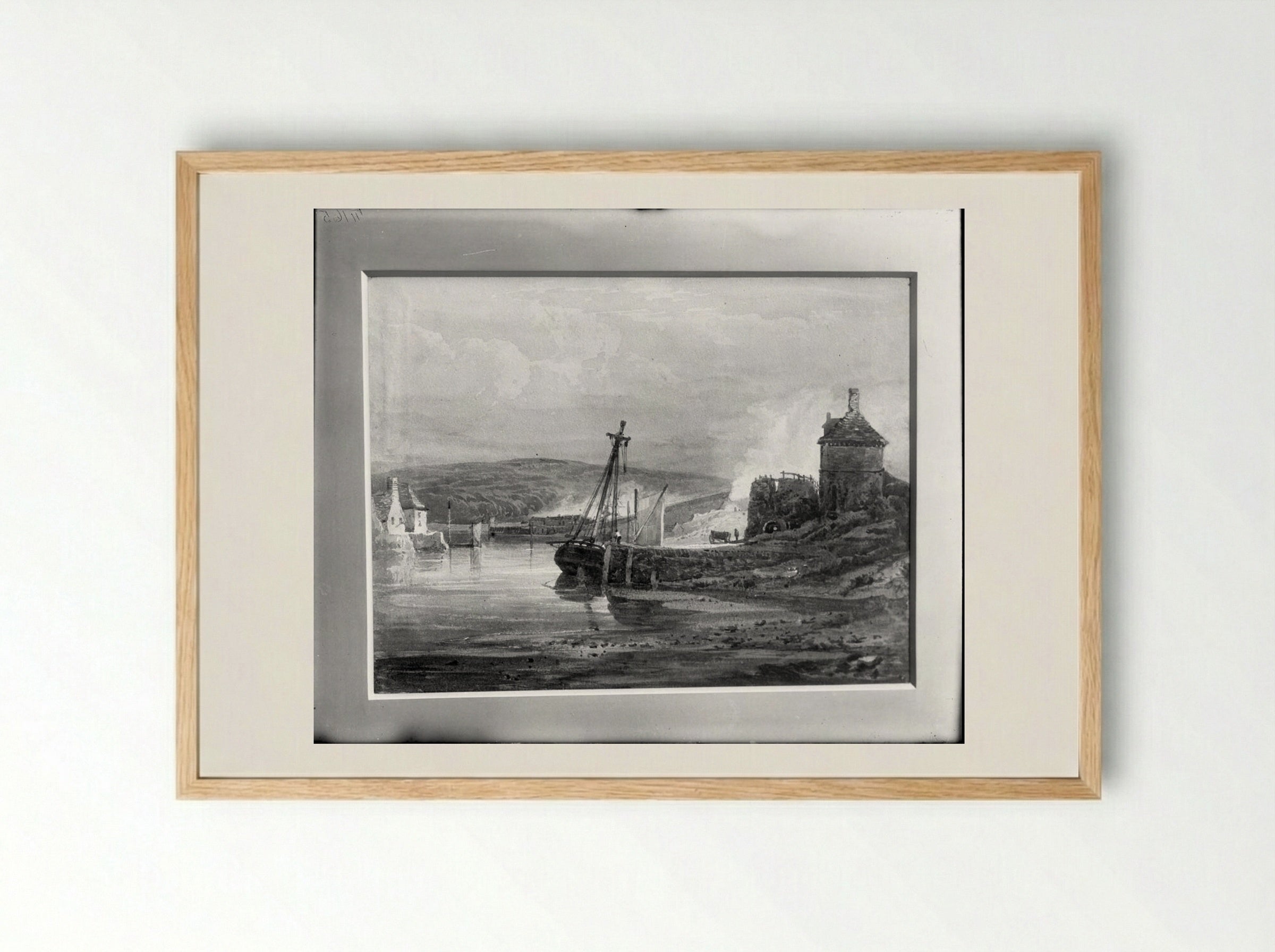 Stone House near Plymouth - Samuel Prout - Framed Print Wood