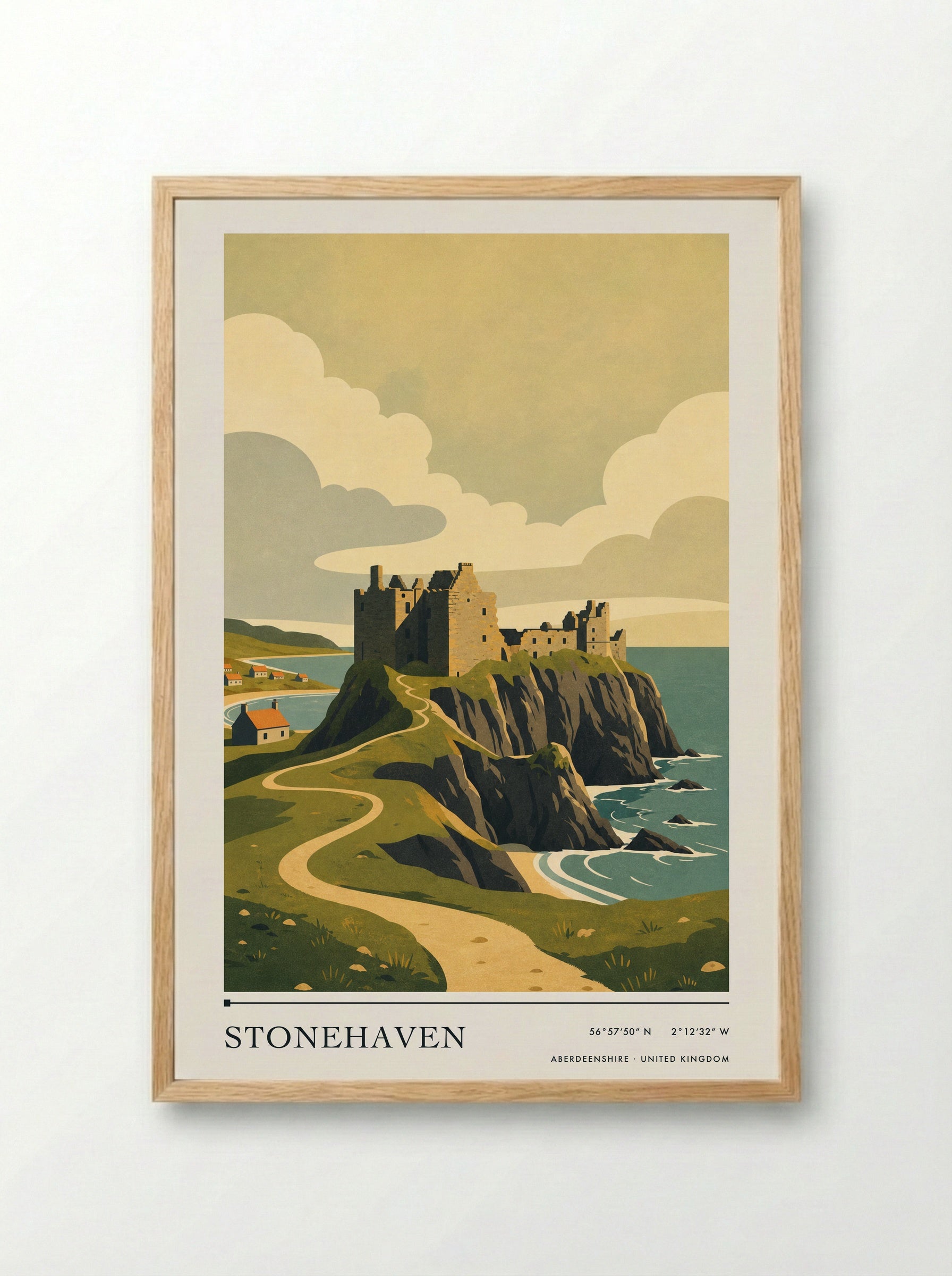 Stonehaven Aberdeenshire United Kingdom Travel Poster - Framed Print Wood