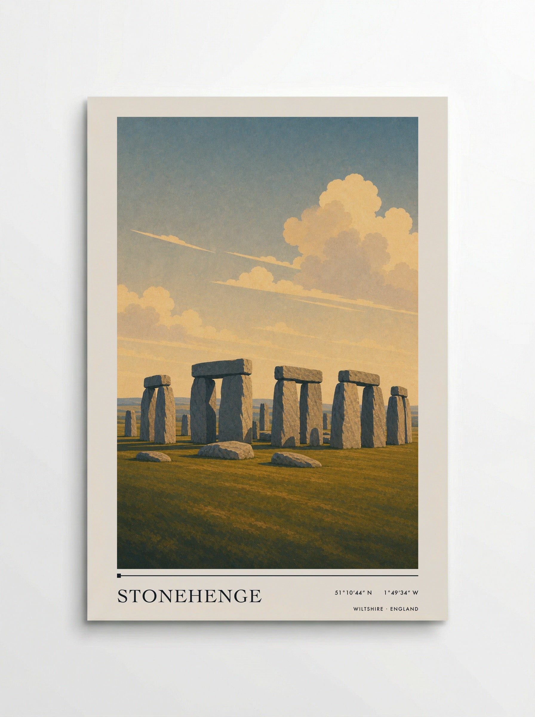 Stonehenge Wiltshire England Travel Poster - Poster