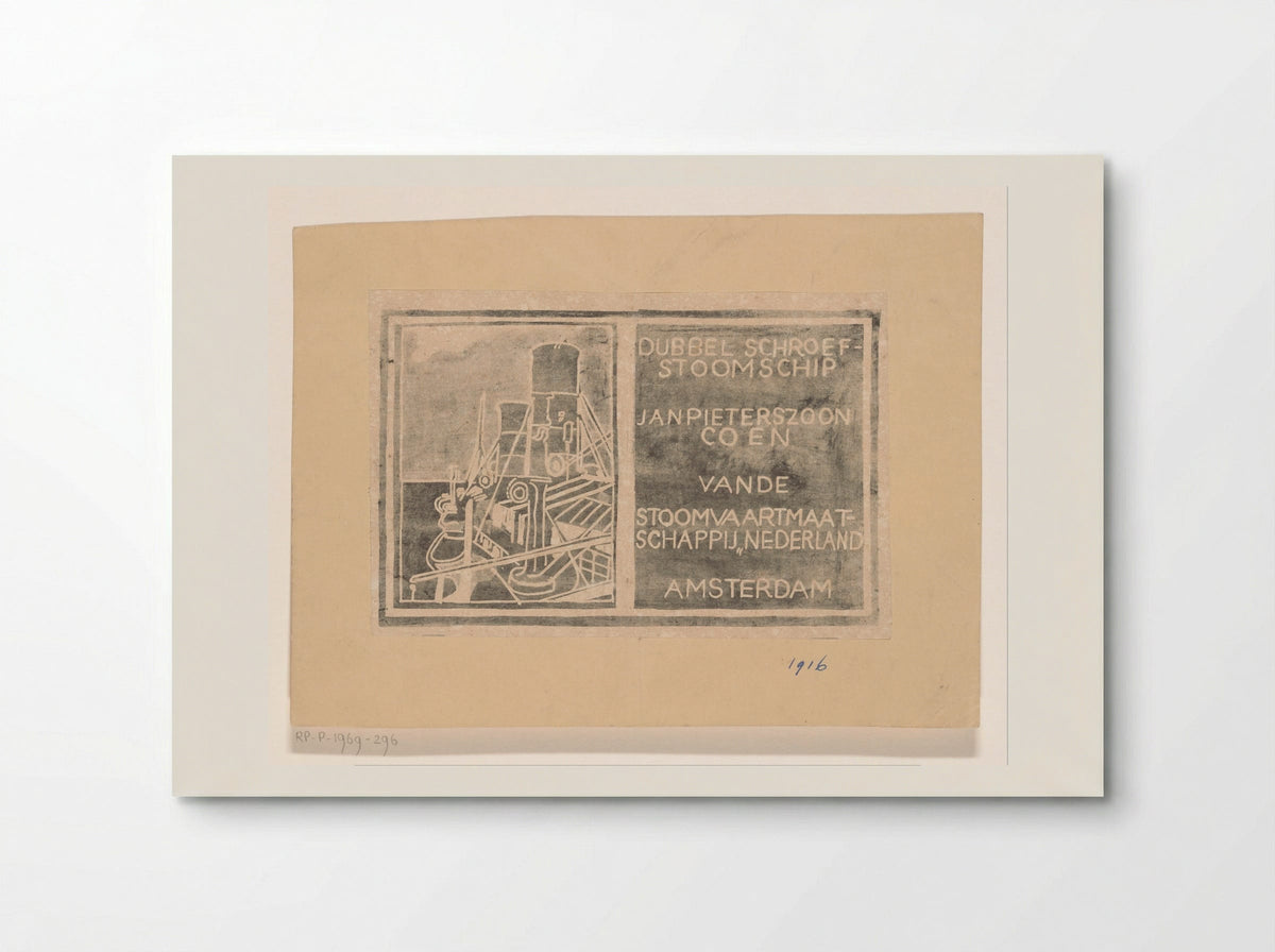 Stoomschip Jan Pieterszoon Coen - Carel Adolph Lion Cachet - Poster