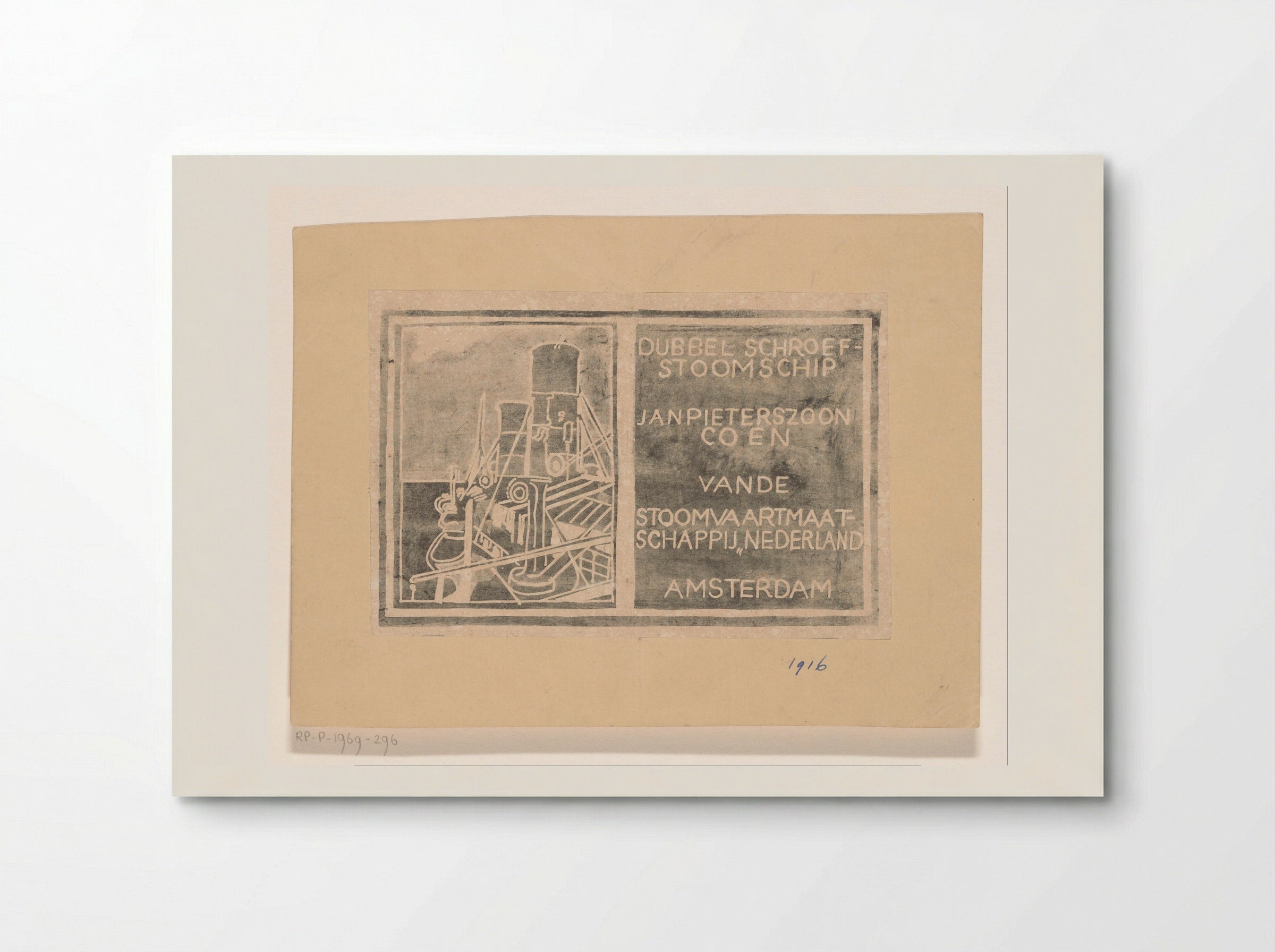 Stoomschip Jan Pieterszoon Coen - Carel Adolph Lion Cachet - Poster