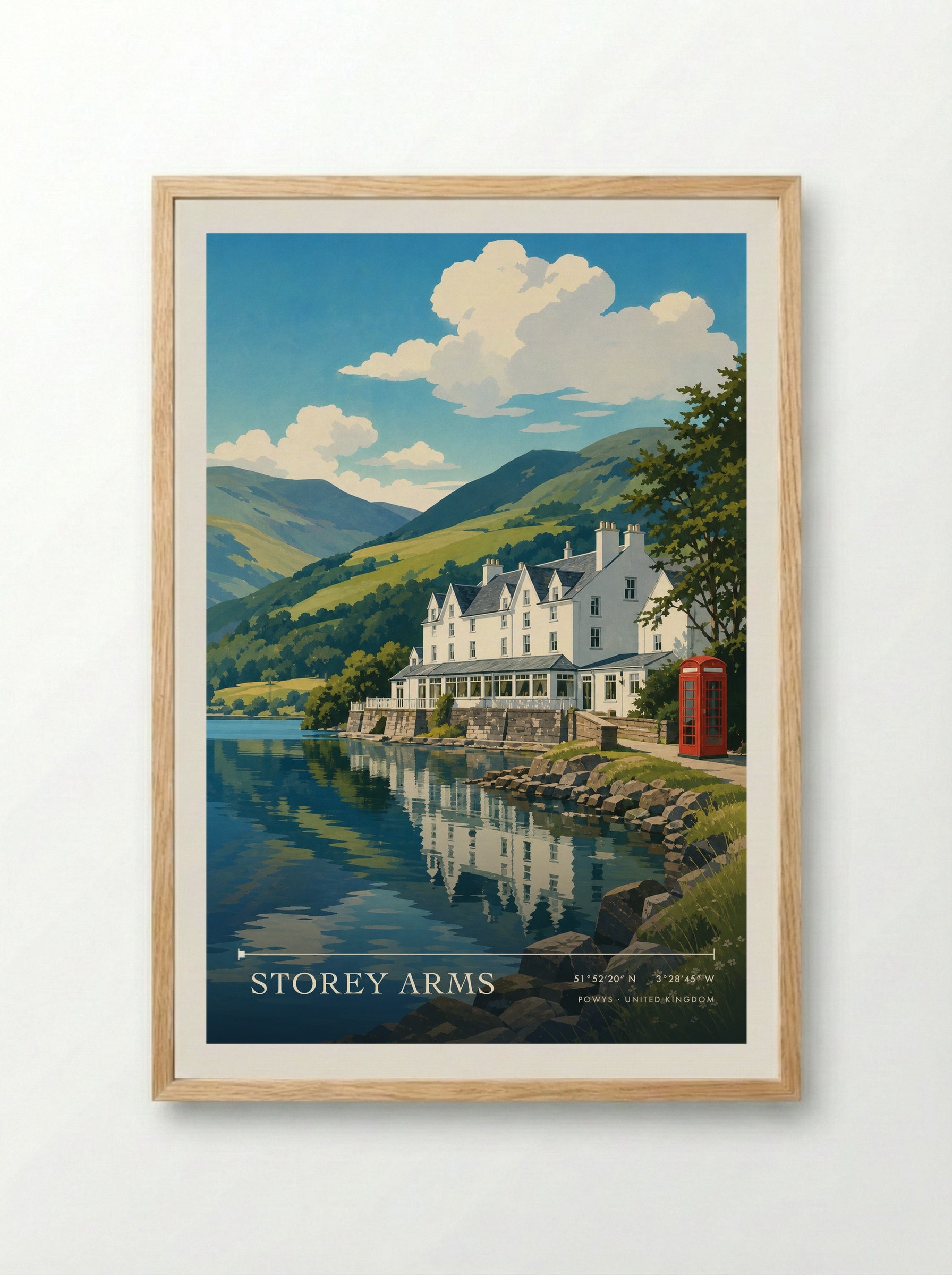 Storey Arms Powys United Kingdom Travel Poster - Framed Print Wood