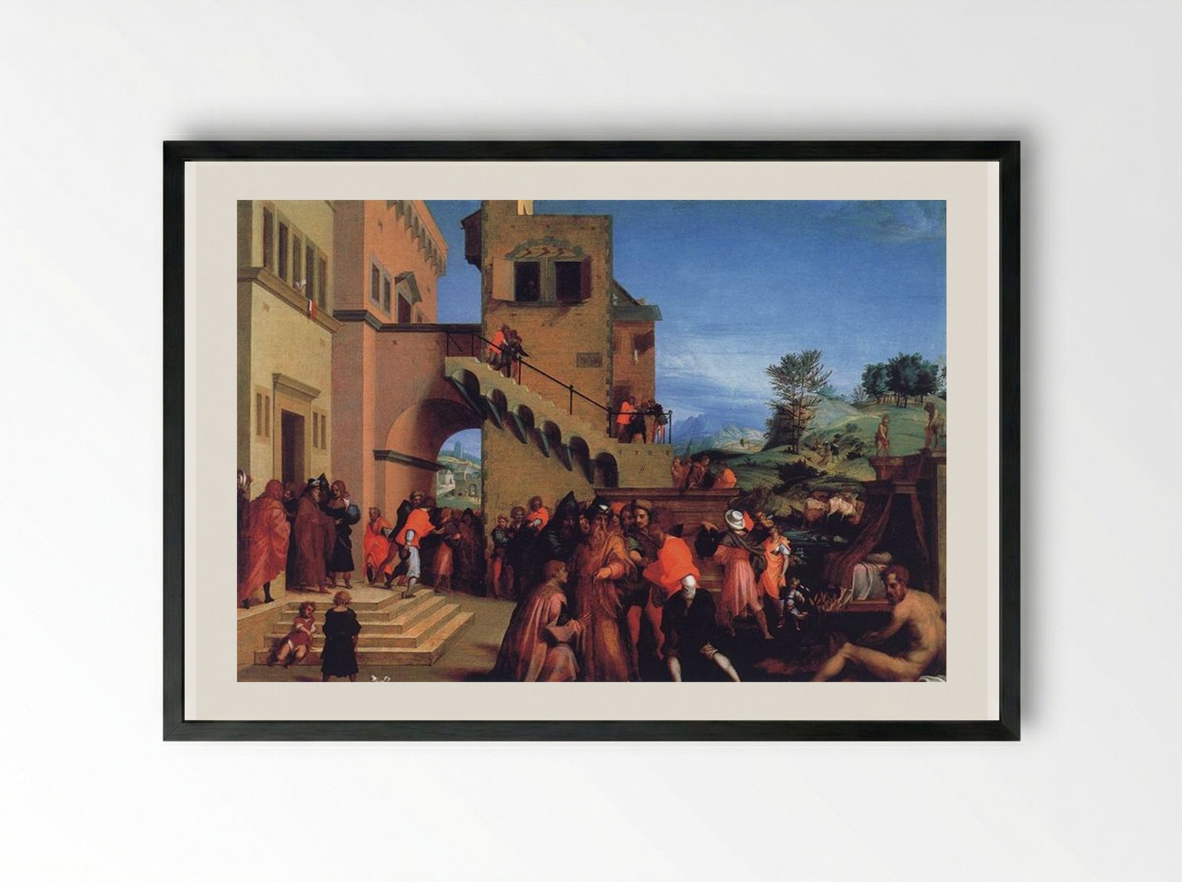 Stories of Joseph - Andrea del Sarto - Framed Print Black