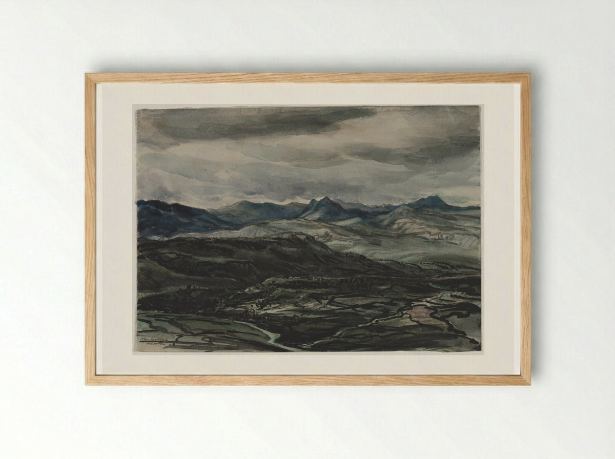 Storm Weather, Ronda, Spain - Muirhead Bone - Framed Print Wood