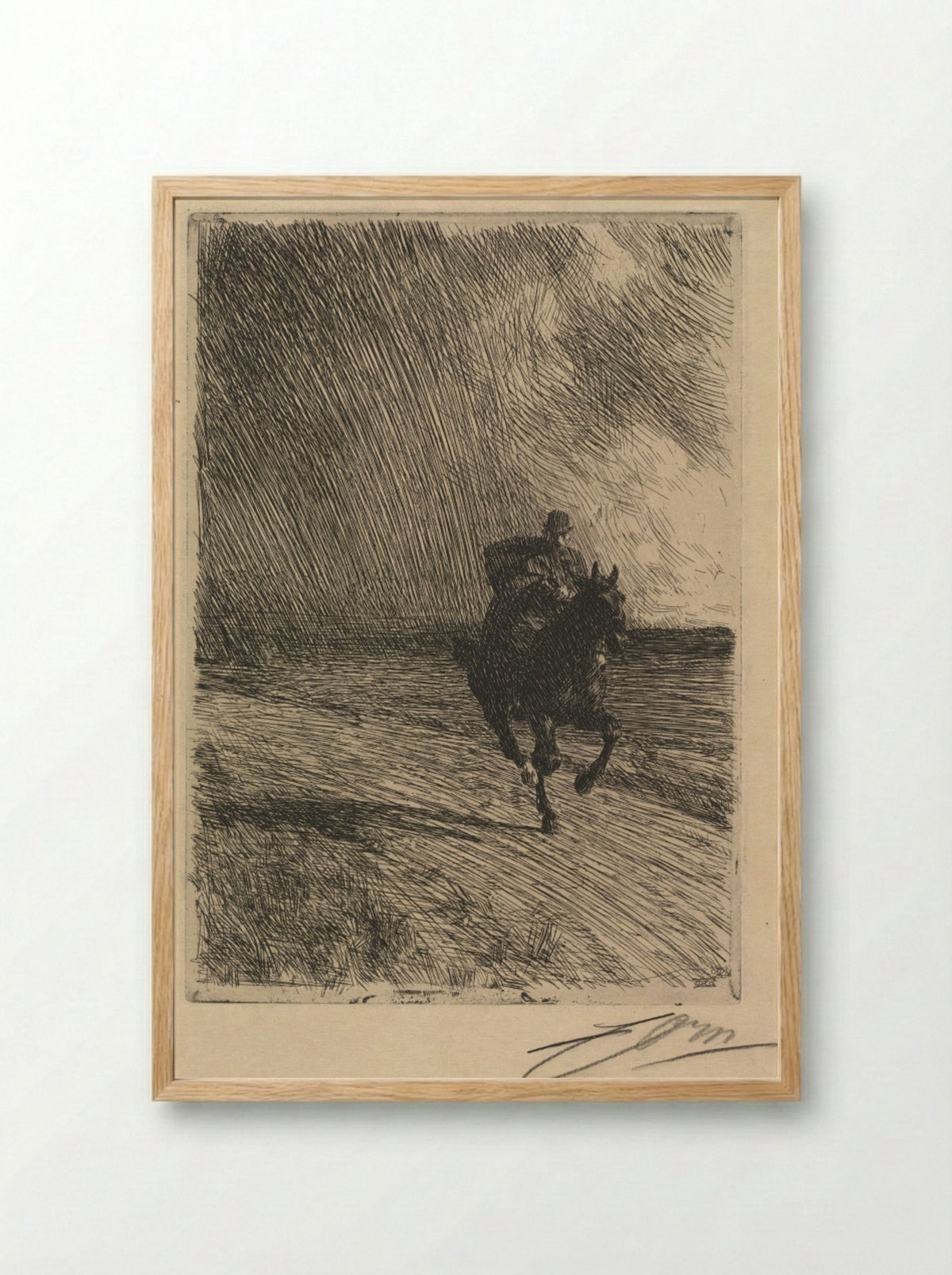 Storm - Anders Zorn - Framed Print Wood