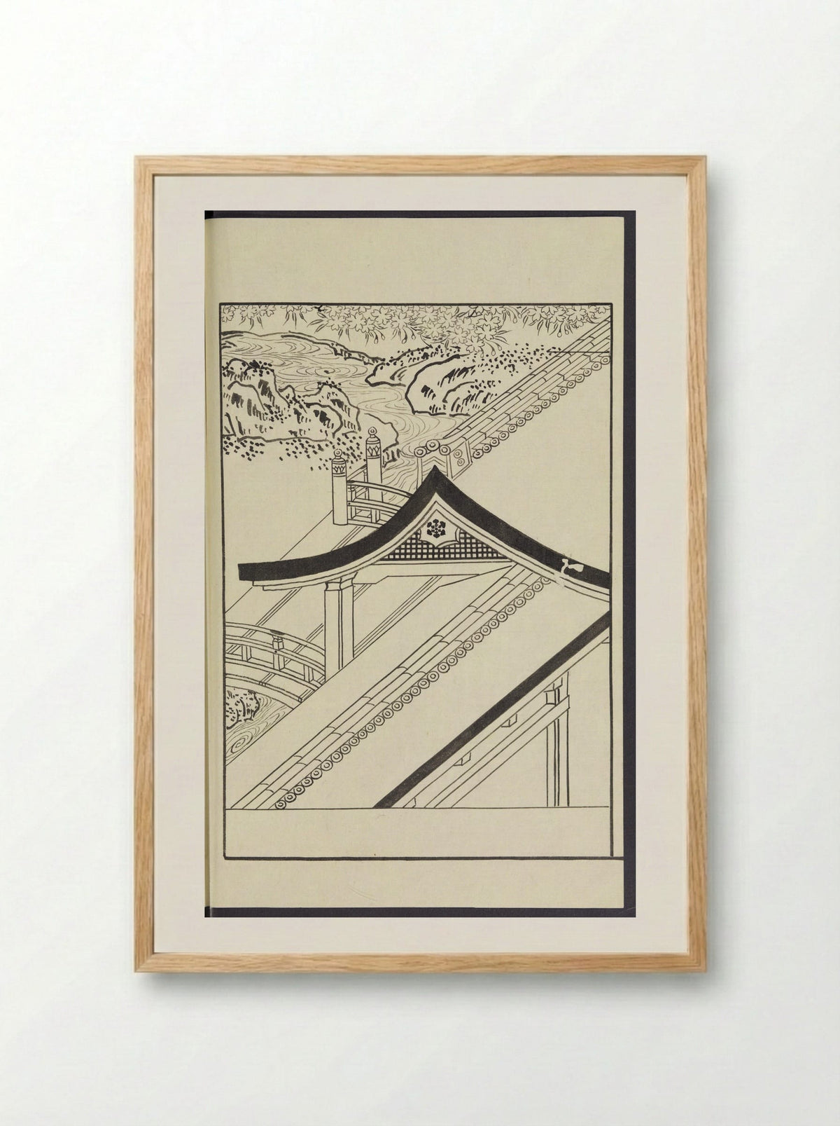Story of Michizane Sugawara (Tenjin Engi) - Reizen Tametaka - Framed Print Wood