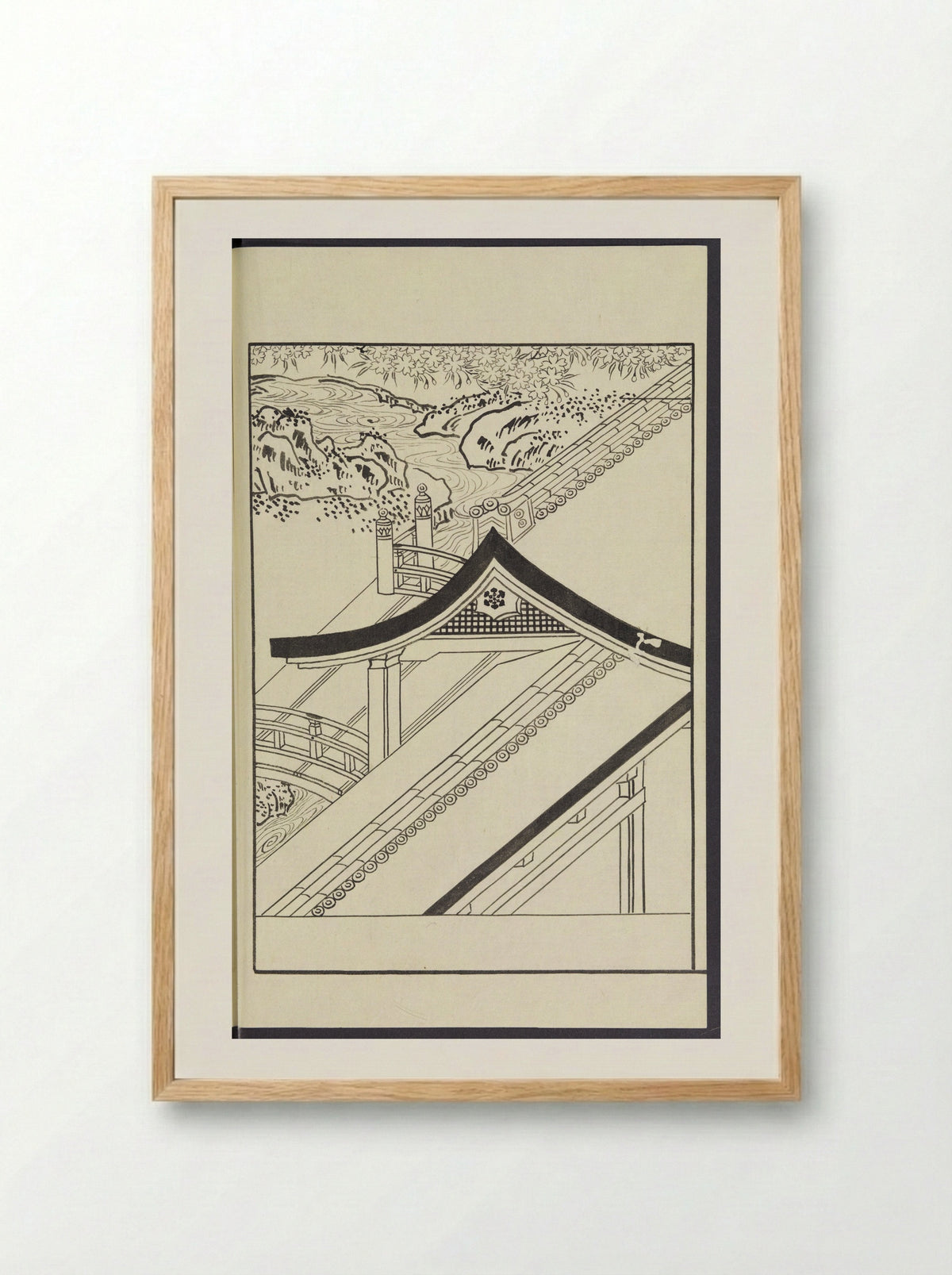 Story of Michizane Sugawara (Tenjin Engi) - Reizen Tametaka - Framed Print Wood