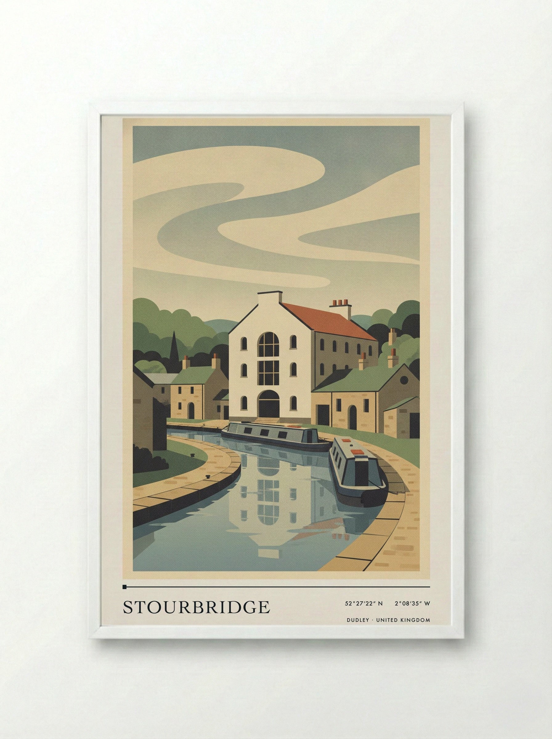 Stourbridge Dudley United Kingdom Travel Poster - Framed Print White