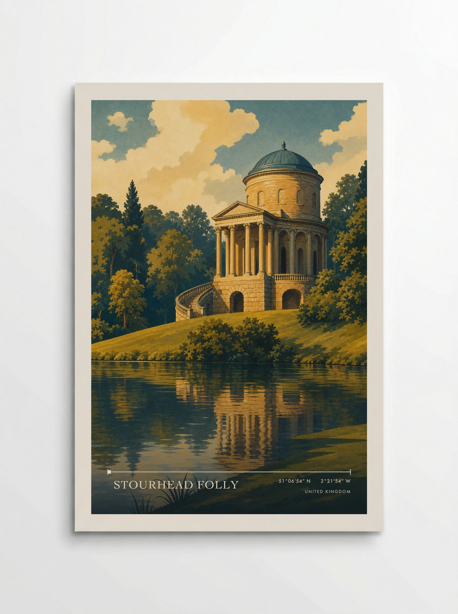 Stourhead Folly United Kingdom Travel Poster - Poster